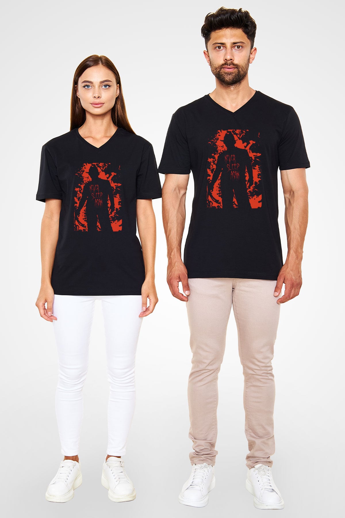 Nightmare on Elm Street Elm Sokağı Siyah Unisex V Yaka Tişört