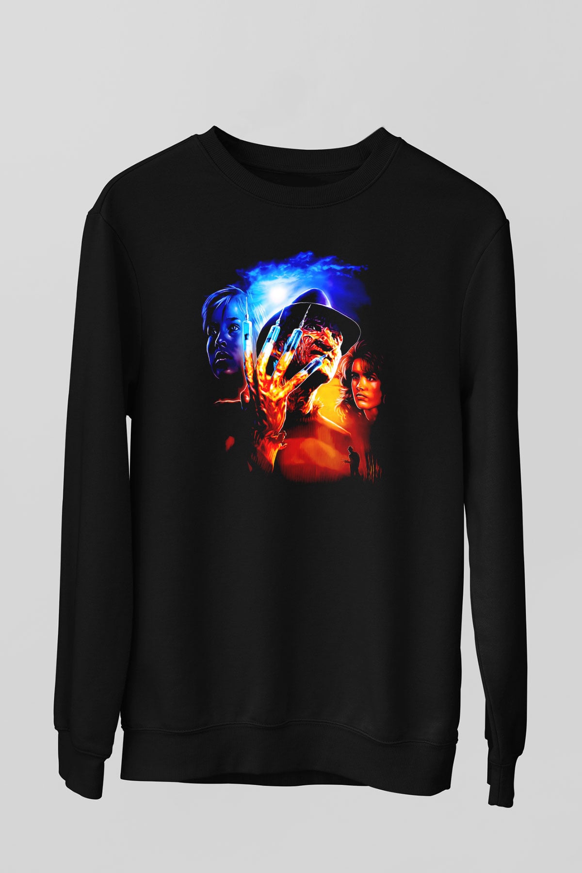 Nightmare on Elm Street Elm Sokağı Siyah Unisex  Sweatshirt