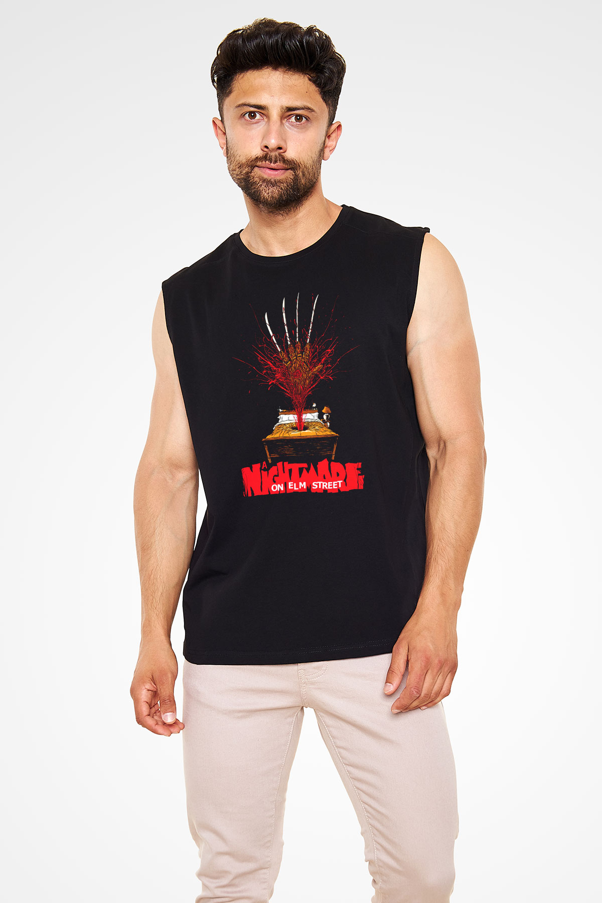 Nightmare on Elm Street Elm Sokağı Siyah Unisex Kolsuz Tişört