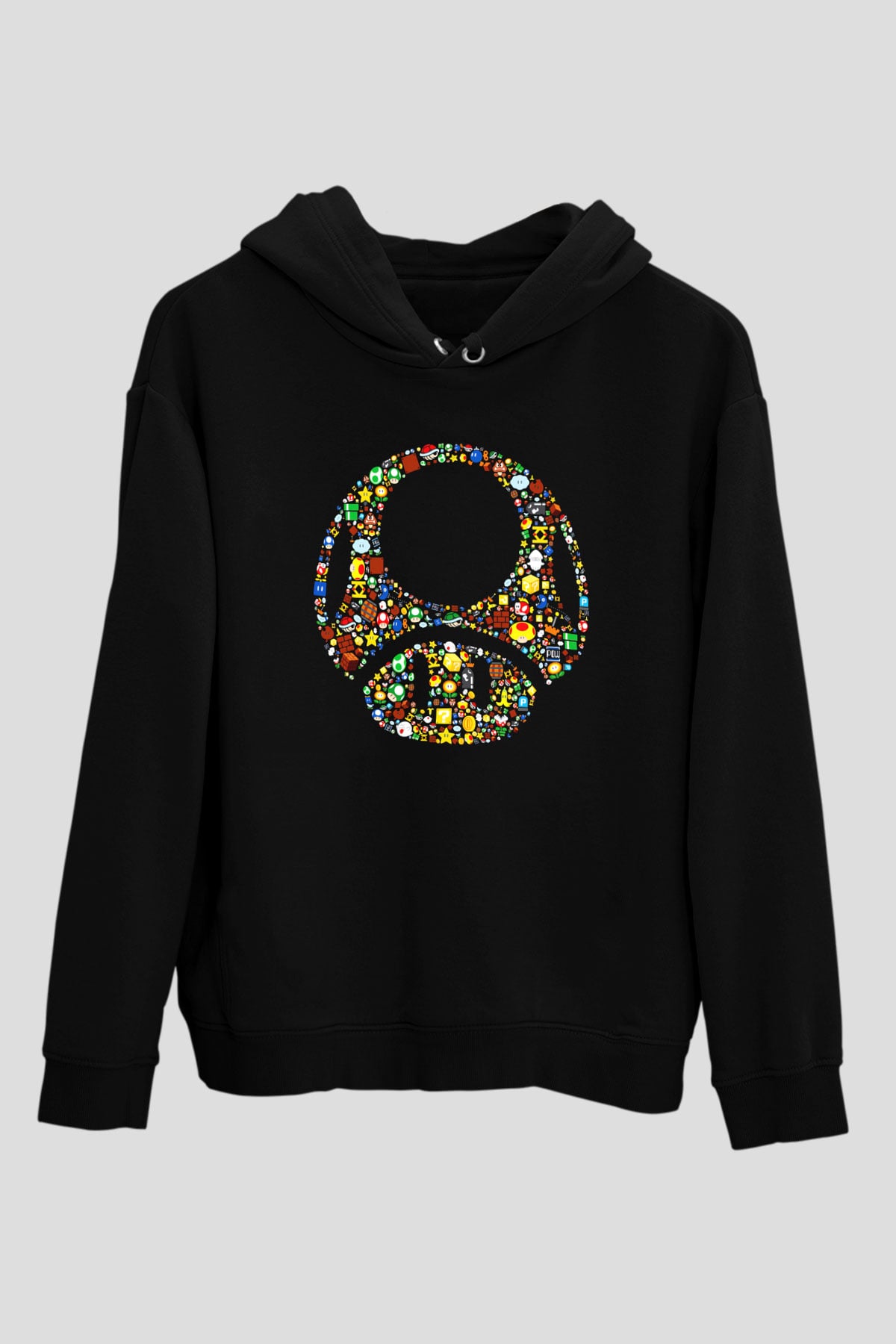 Nintendo Siyah Unisex Kapüşonlu Sweatshirt