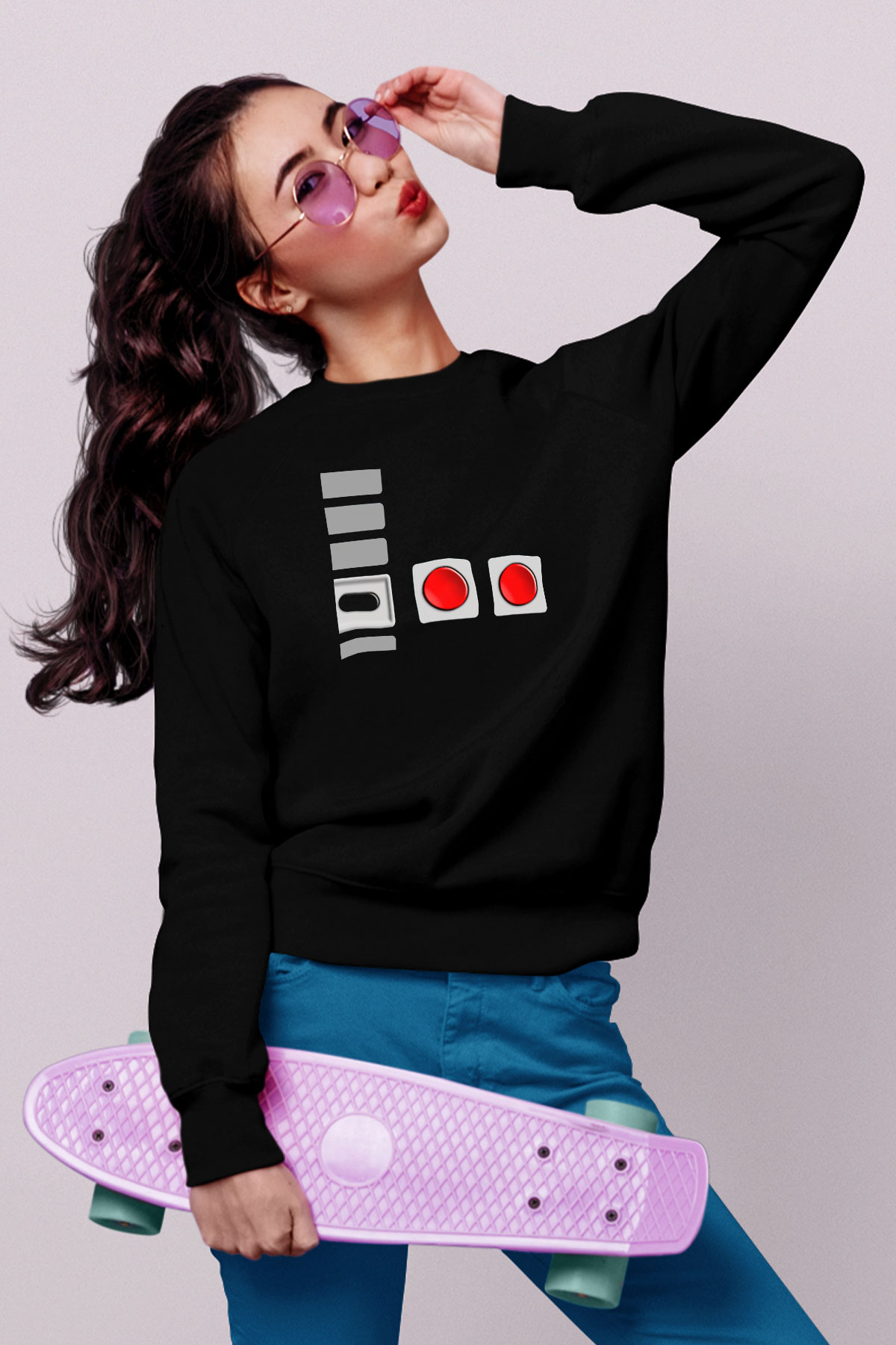 Nintendo Siyah Unisex  Sweatshirt