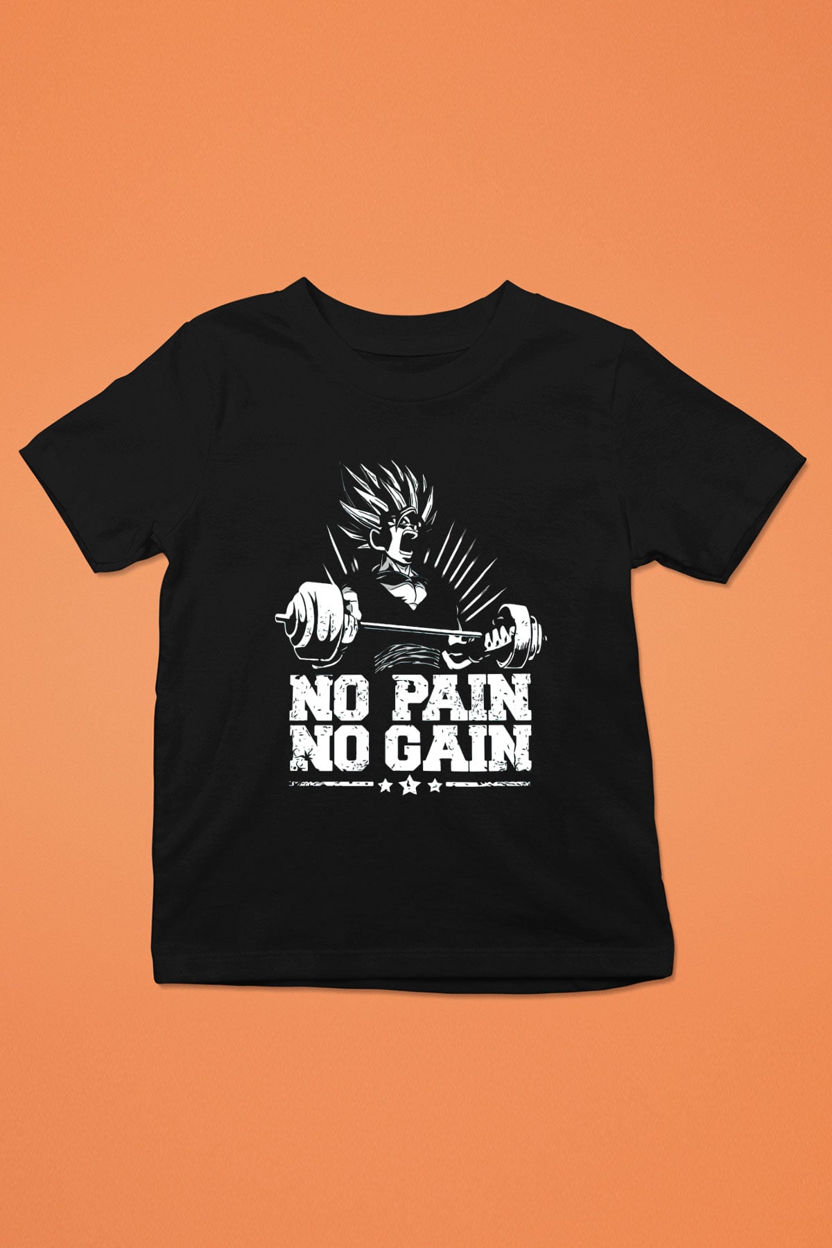 No Pain No Gain Baskılı Unisex Siyah  Çocuk Tişört