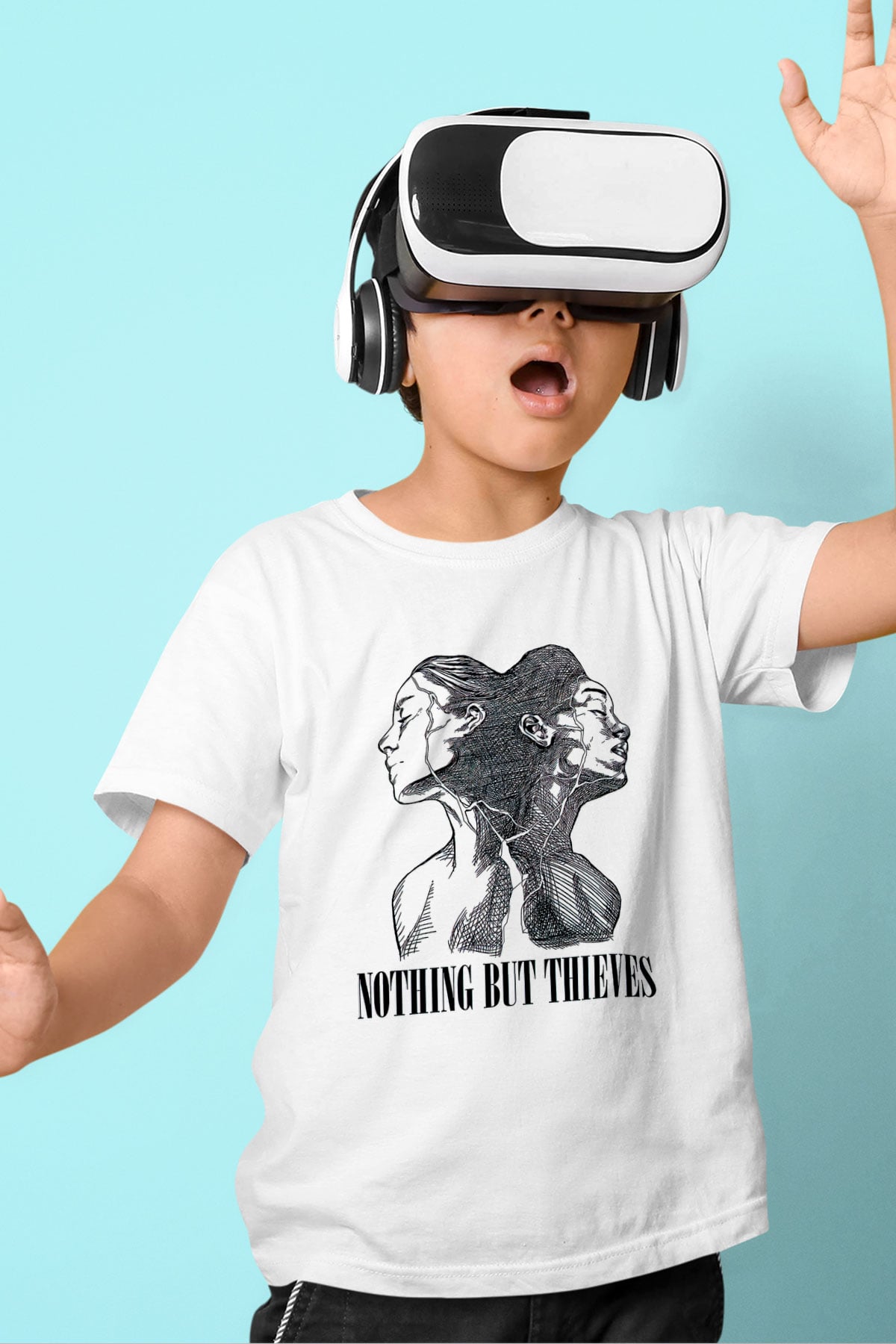 Nocturnal Depression Baskılı Beyaz Unisex Beyaz Çocuk Tişört - Tshirt