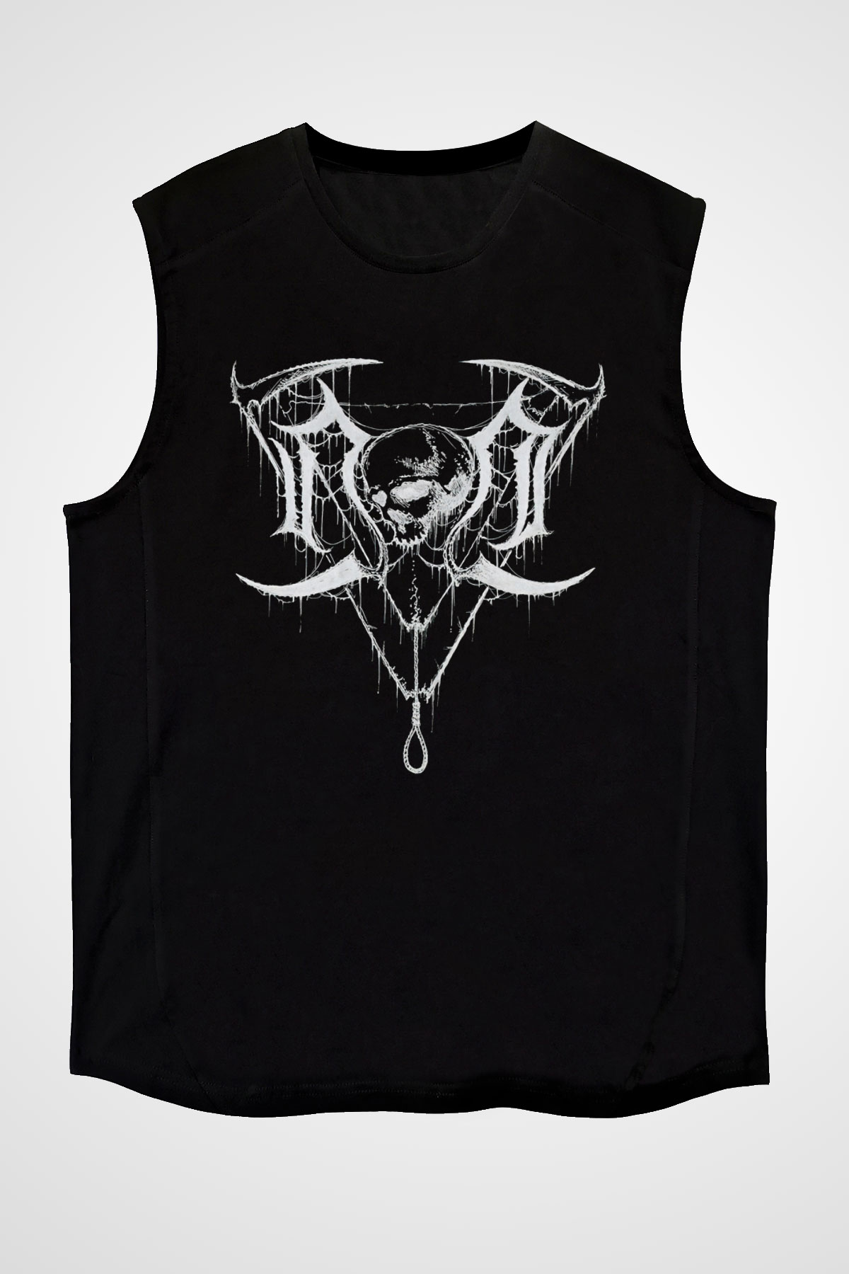 Nocturnal Depression Baskılı Unisex Siyah Kolsuz Tişört - Tshirt