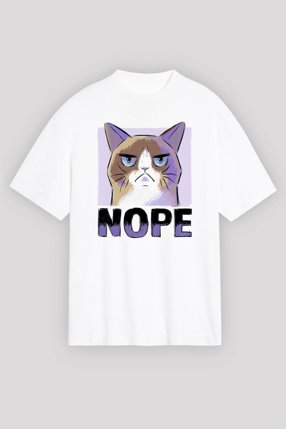 Nope Baskılı Unisex Beyaz Tişört