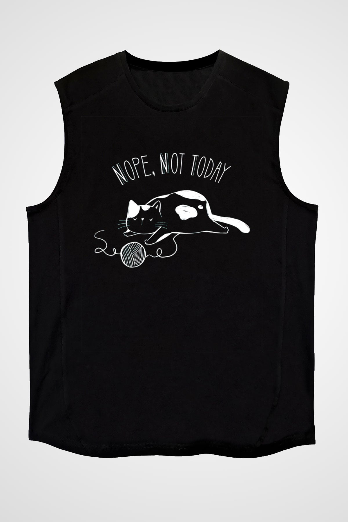 Nope Not Today Baskılı Unisex Siyah  Kolsuz Tişört