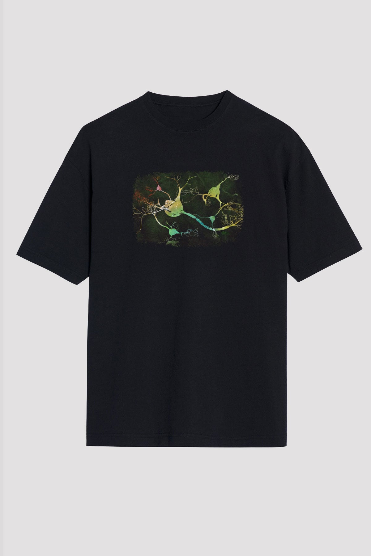 Nöronlar Baskılı Unisex Oversize Tişört - Tshirt