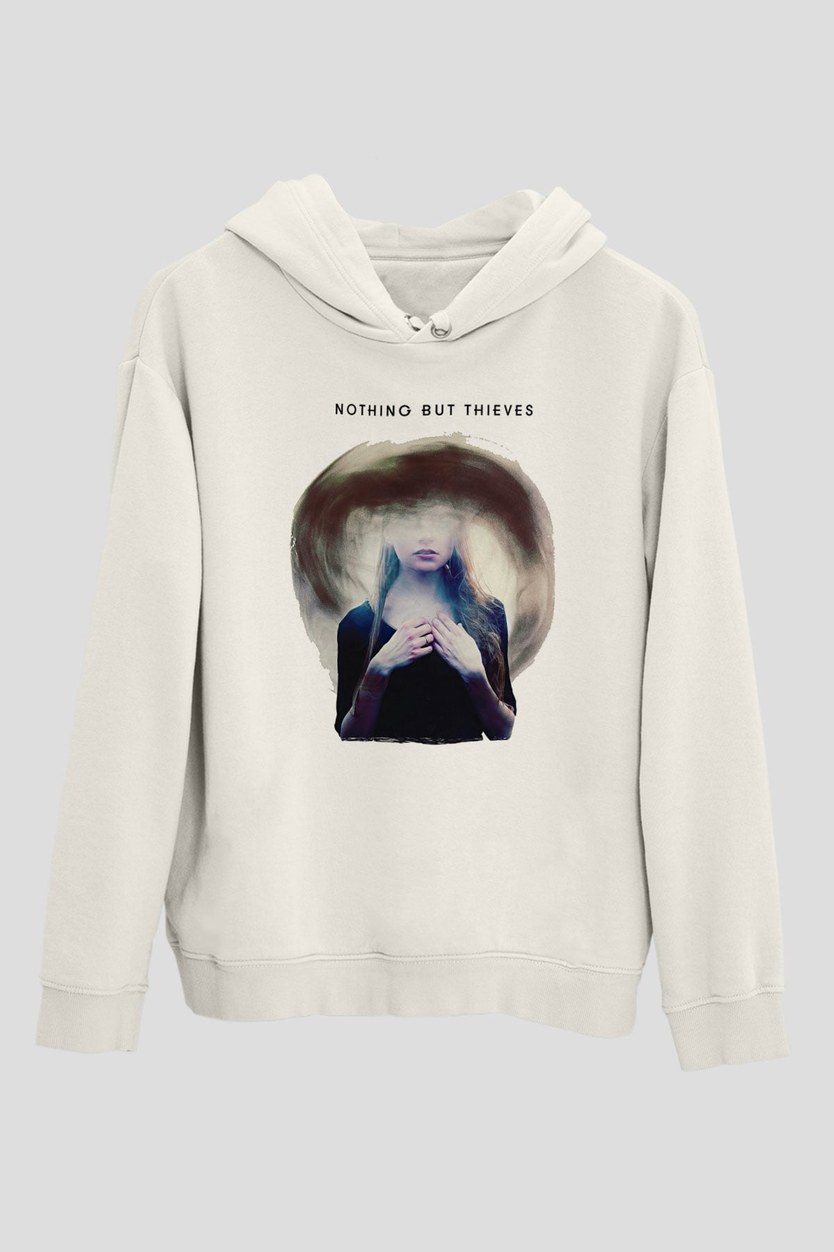 Nothing But Thieves Baskılı Beyaz Unisex Kapüşonlu Sweatshirt