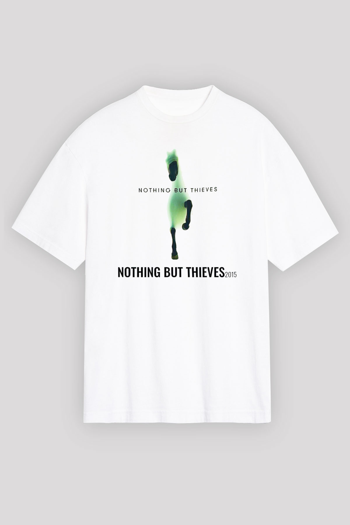 Nothing But Thieves Baskılı Beyaz Unisex Oversize Tişört - Tshirt