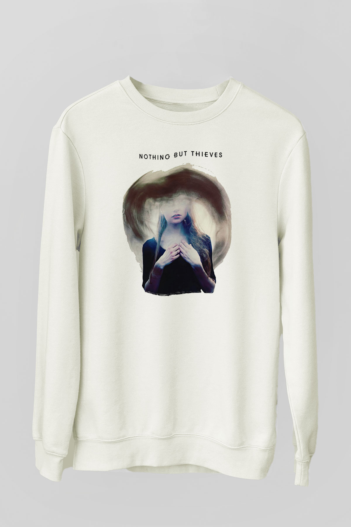 Nothing But Thieves Baskılı Beyaz Unisex Sweatshirt