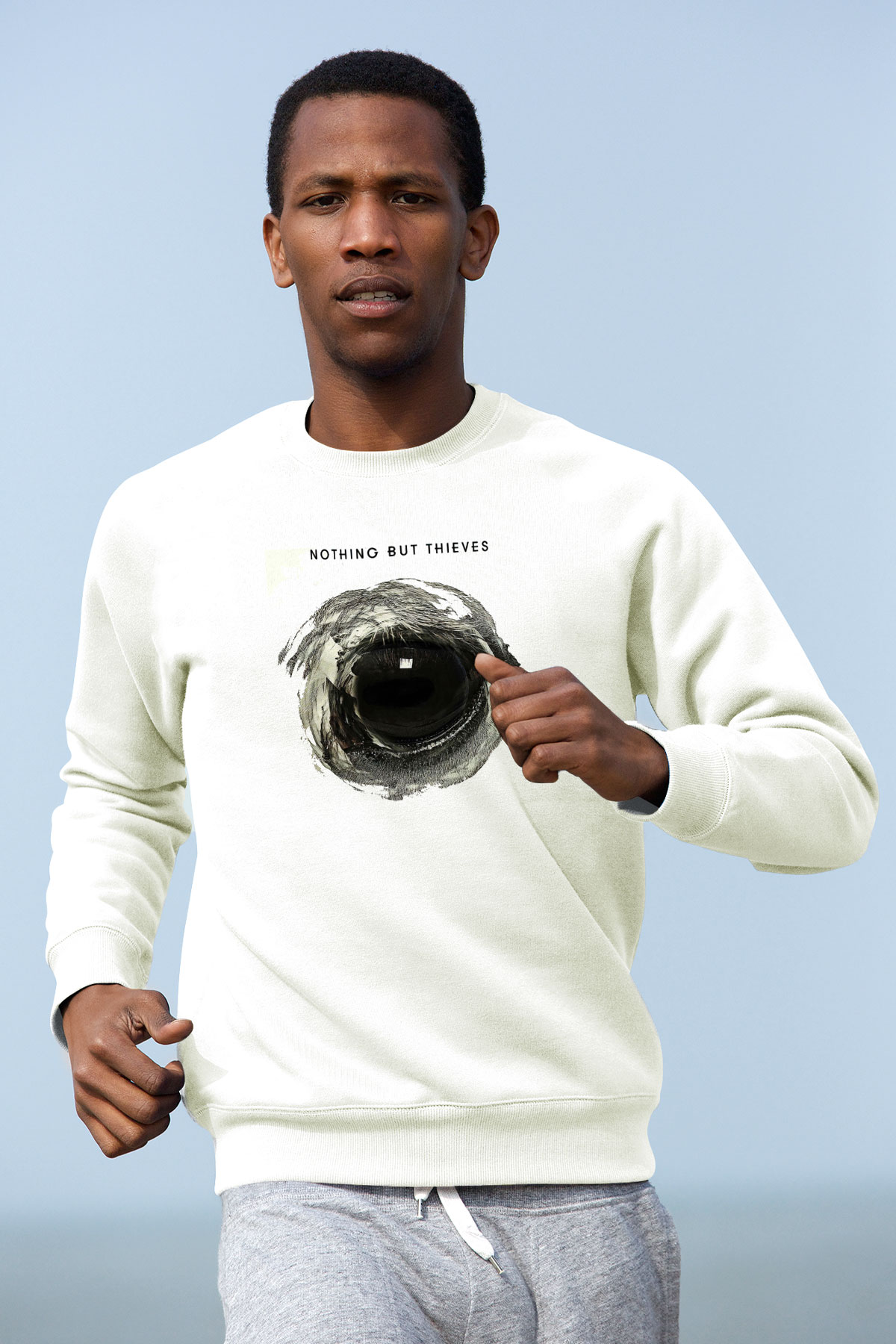 Nothing But Thieves Baskılı Beyaz Unisex Sweatshirt