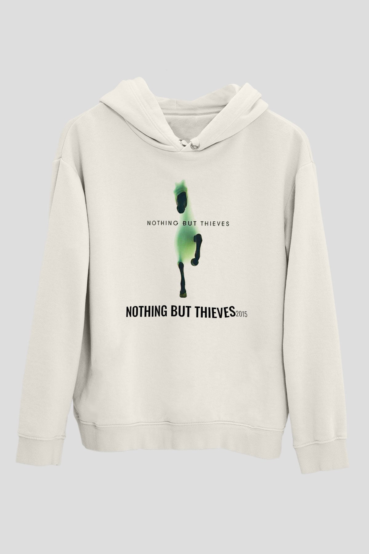 Nothing But Thieves Baskılı Beyaz Unisex Kapüşonlu Sweatshirt