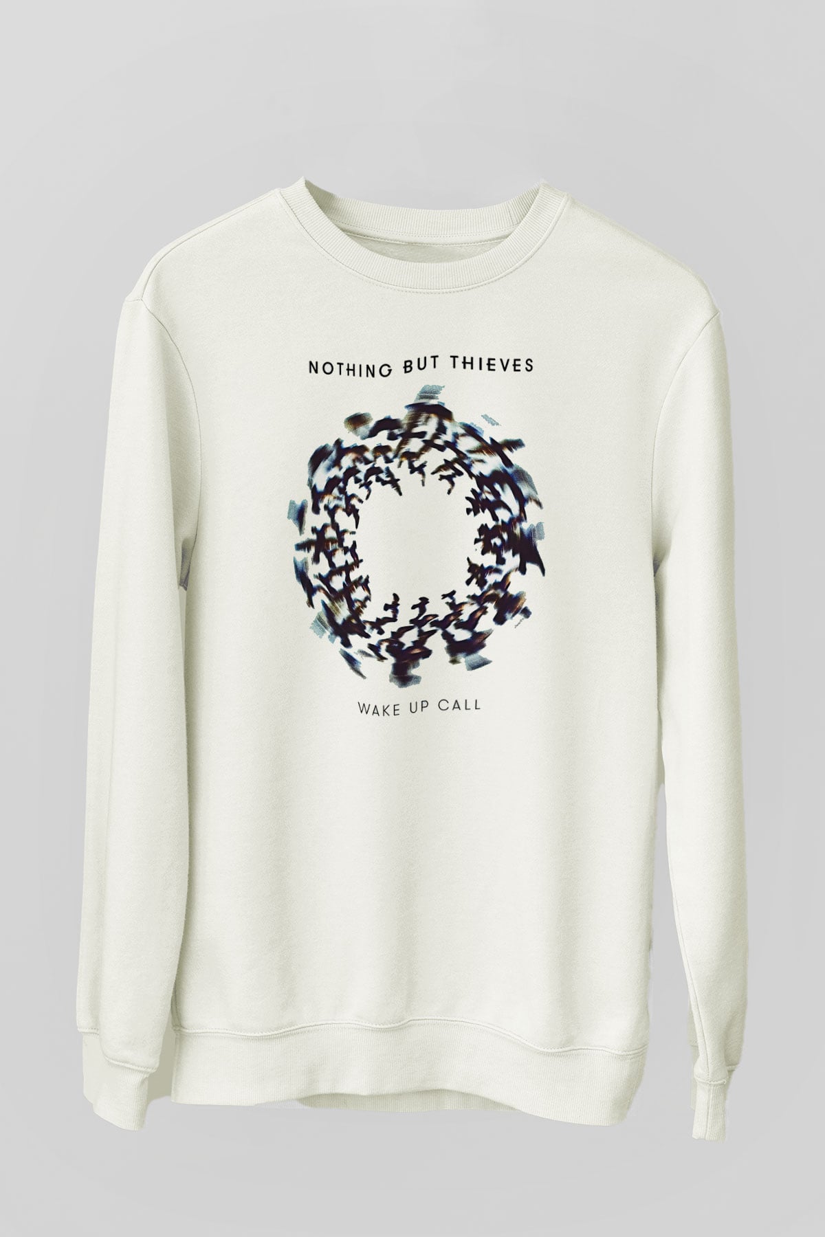 Nothing But Thieves Baskılı Beyaz Unisex Sweatshirt