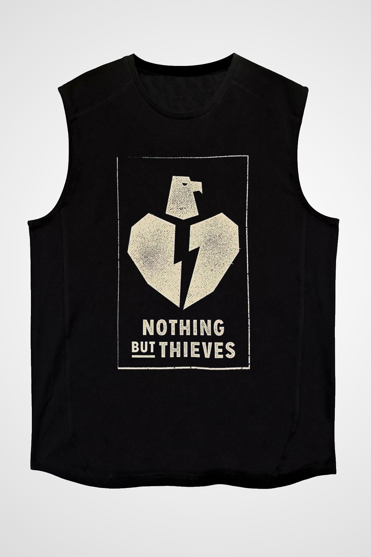 Nothing But Thieves Baskılı Unisex Siyah Kolsuz Tişört - Tshirt