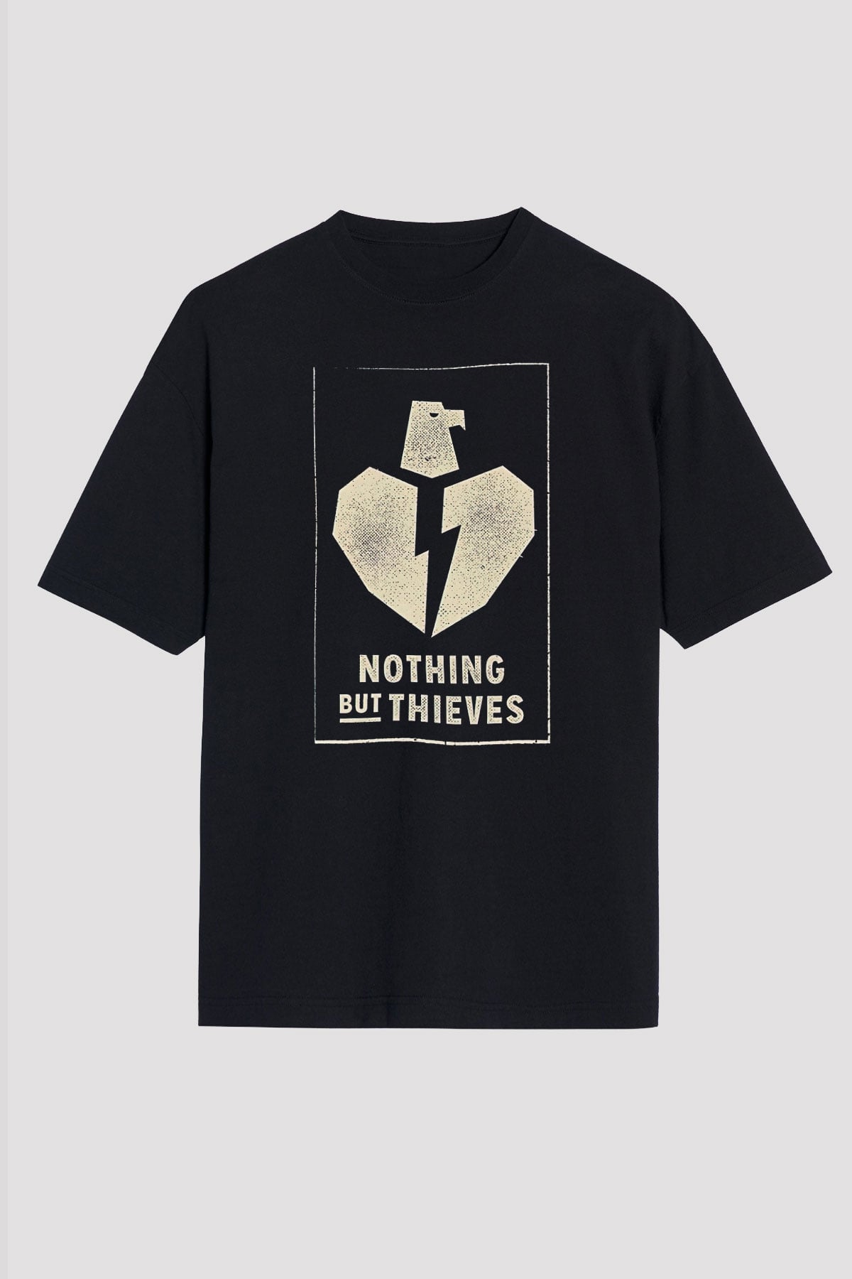 Nothing But Thieves Baskılı Unisex Siyah Oversize Tişört - Tshirt