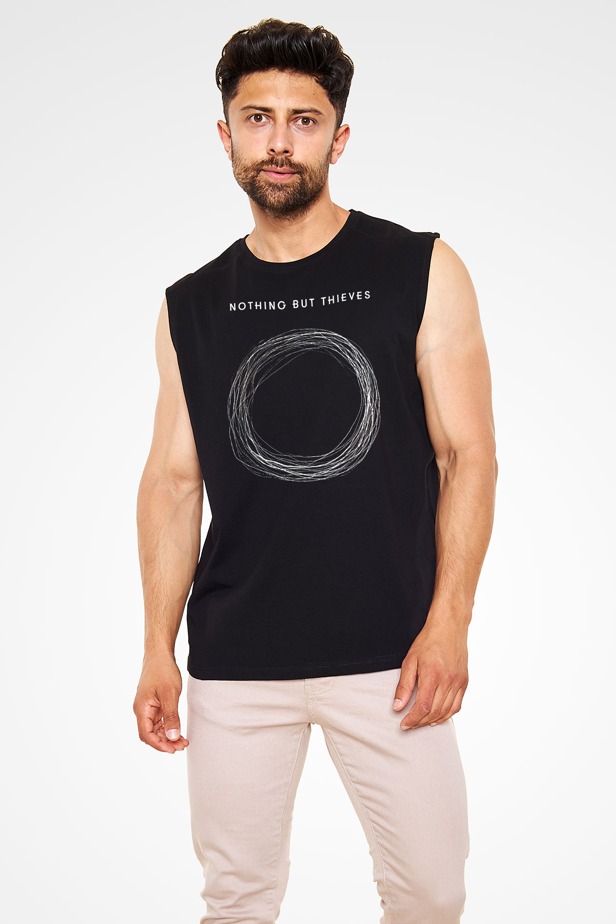 Nothing But Thieves Baskılı Unisex Siyah Kolsuz Tişört - Tshirt