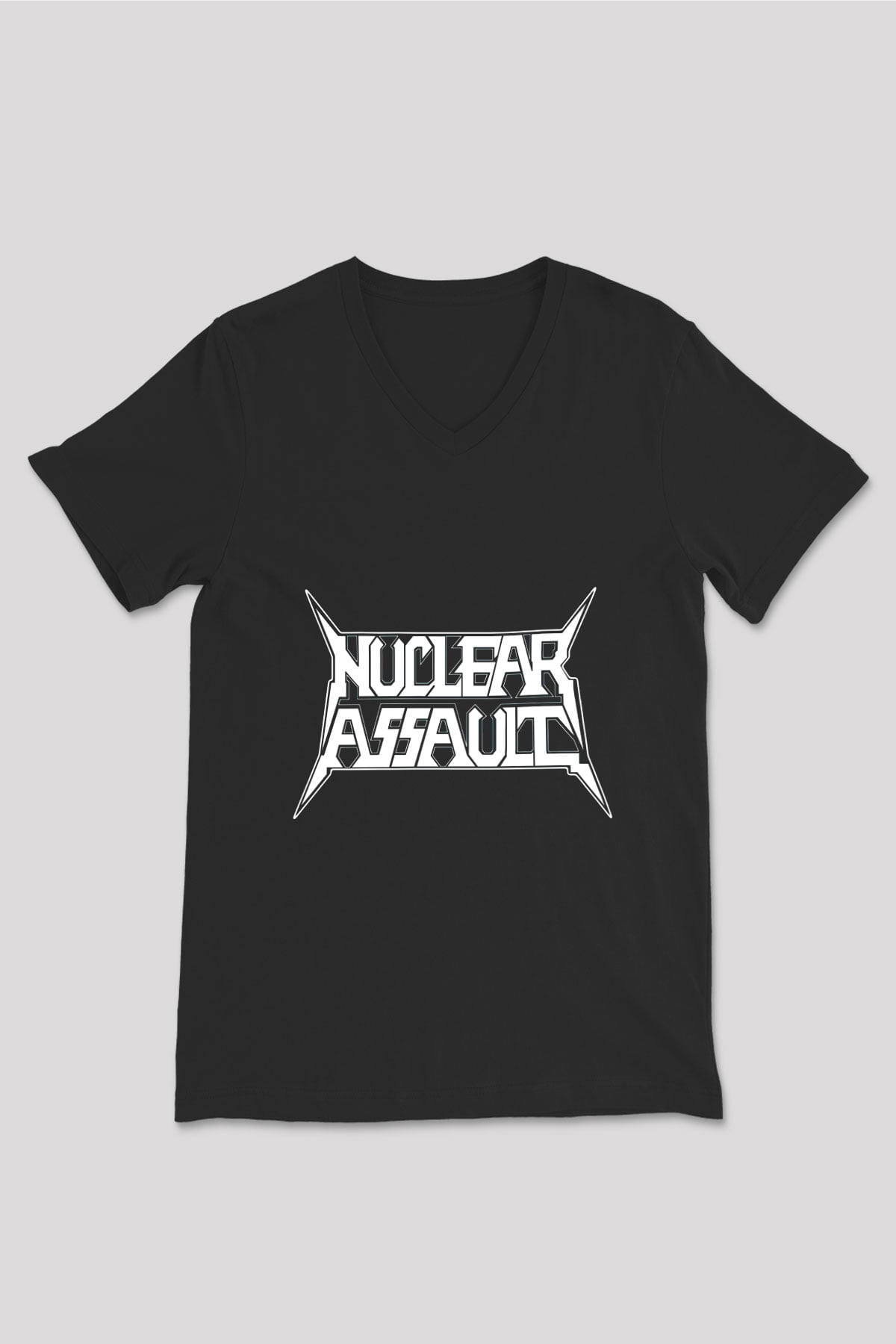 Nuclear Assault Siyah Unisex V Yaka Tişört T-Shirt
