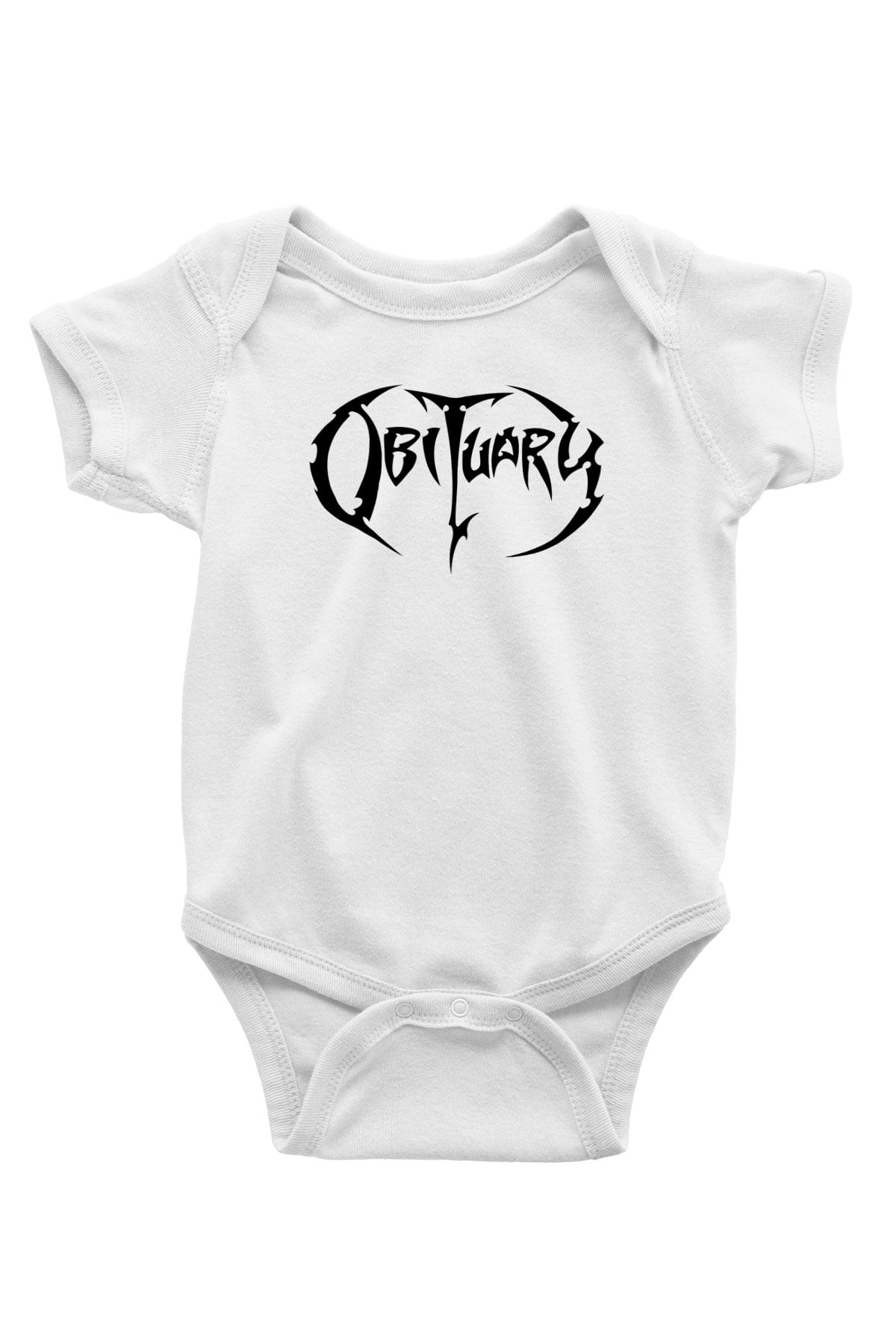 Obituary Baskılı Beyaz Unisex Bebek Body - Zıbın