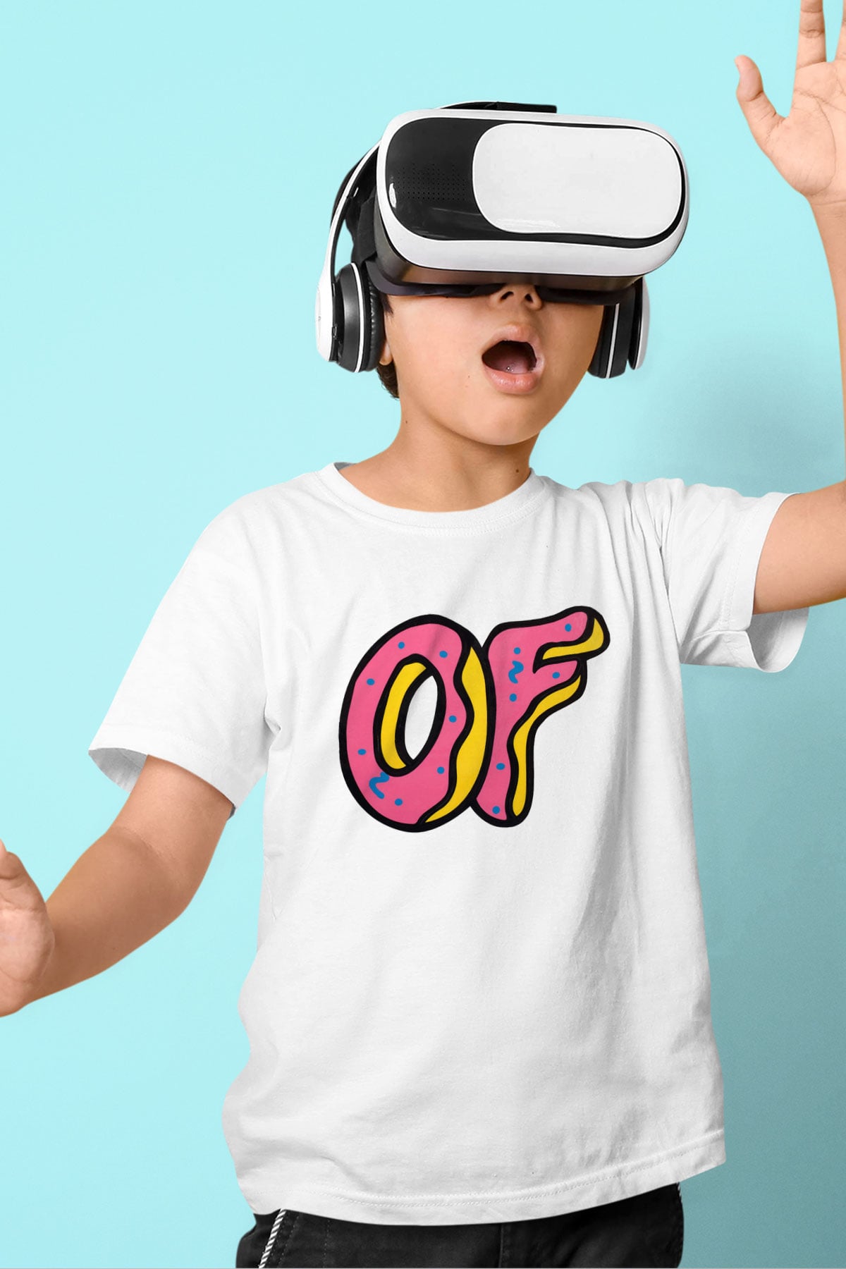 Odd Future Baskılı Beyaz Unisex Çocuk Tişört