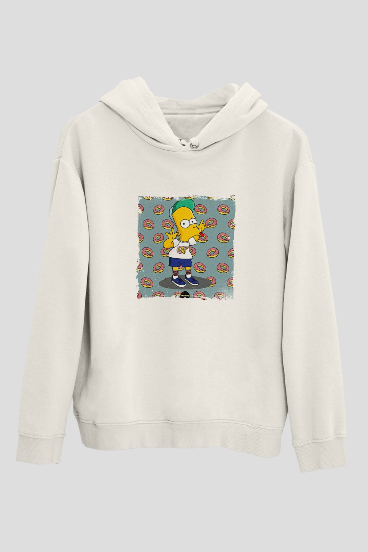 Odd Future Baskılı Unisex Beyaz Kapüşonlu Sweatshirt