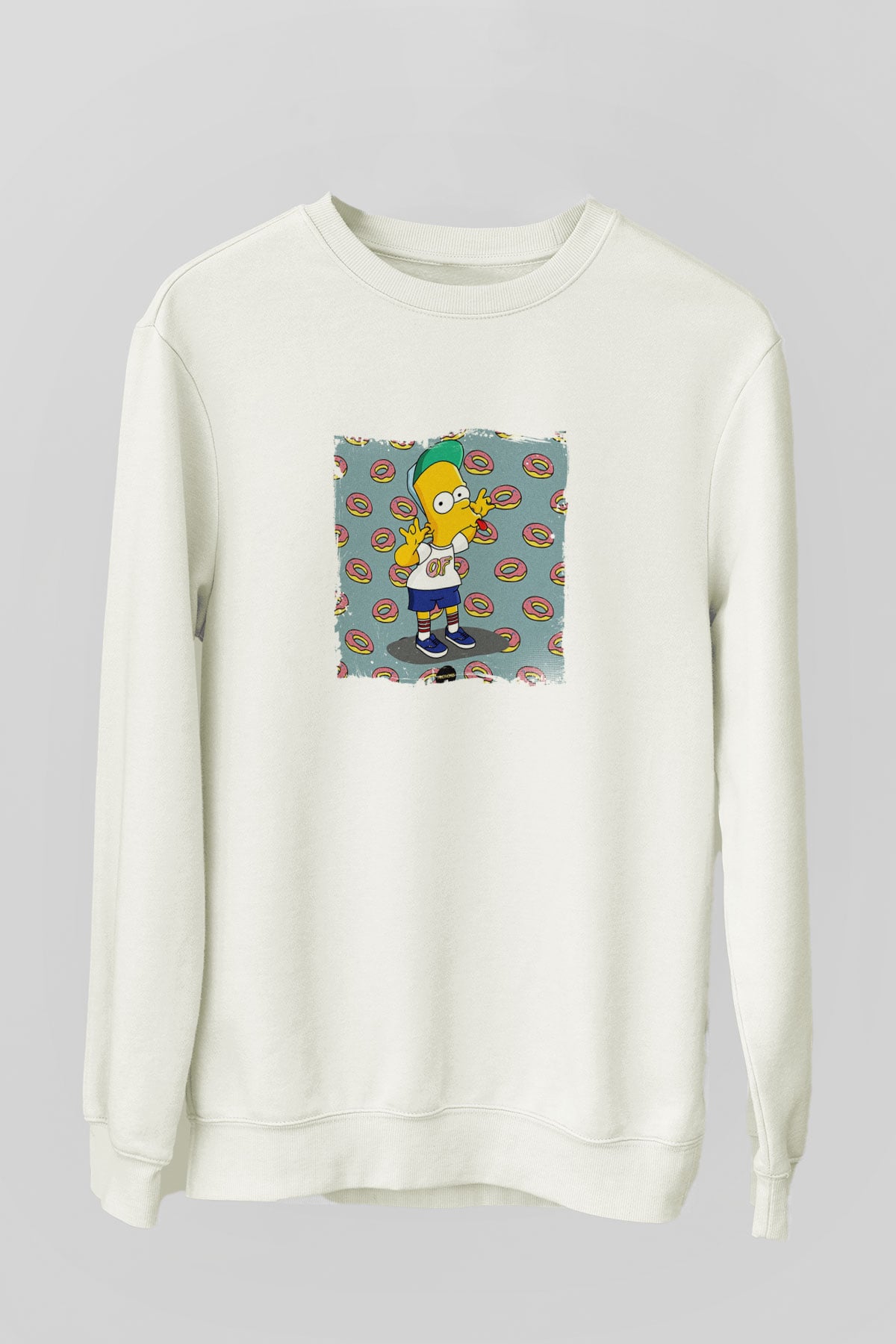 Odd Future Baskılı Unisex Beyaz Sweatshirt