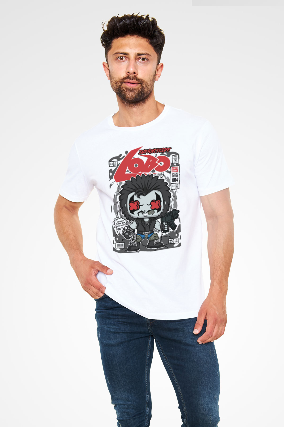 Ödül Avcısı Baskılı Unisex Beyaz Tişört