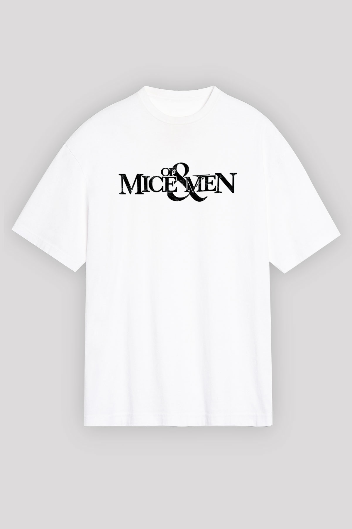 Of Mice and Men Beyaz Unisex Oversize Tişört T-Shirt