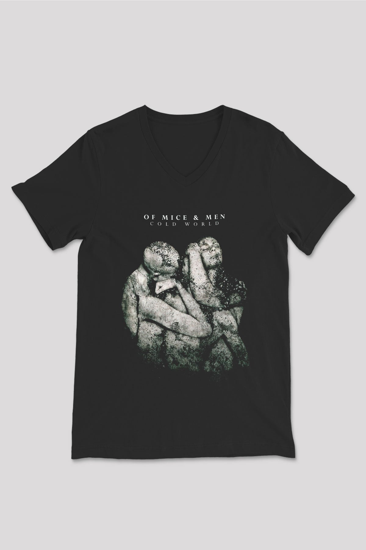 Of Mice and Men Siyah Unisex V Yaka Tişört T-Shirt