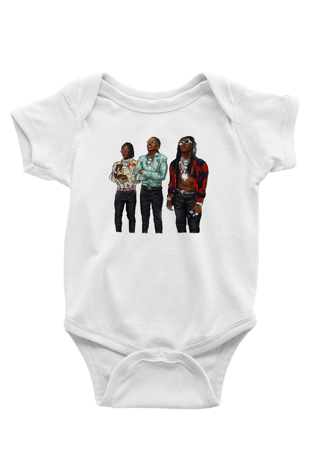Offset Baskılı Beyaz Unisex Bebek Body - Zıbın
