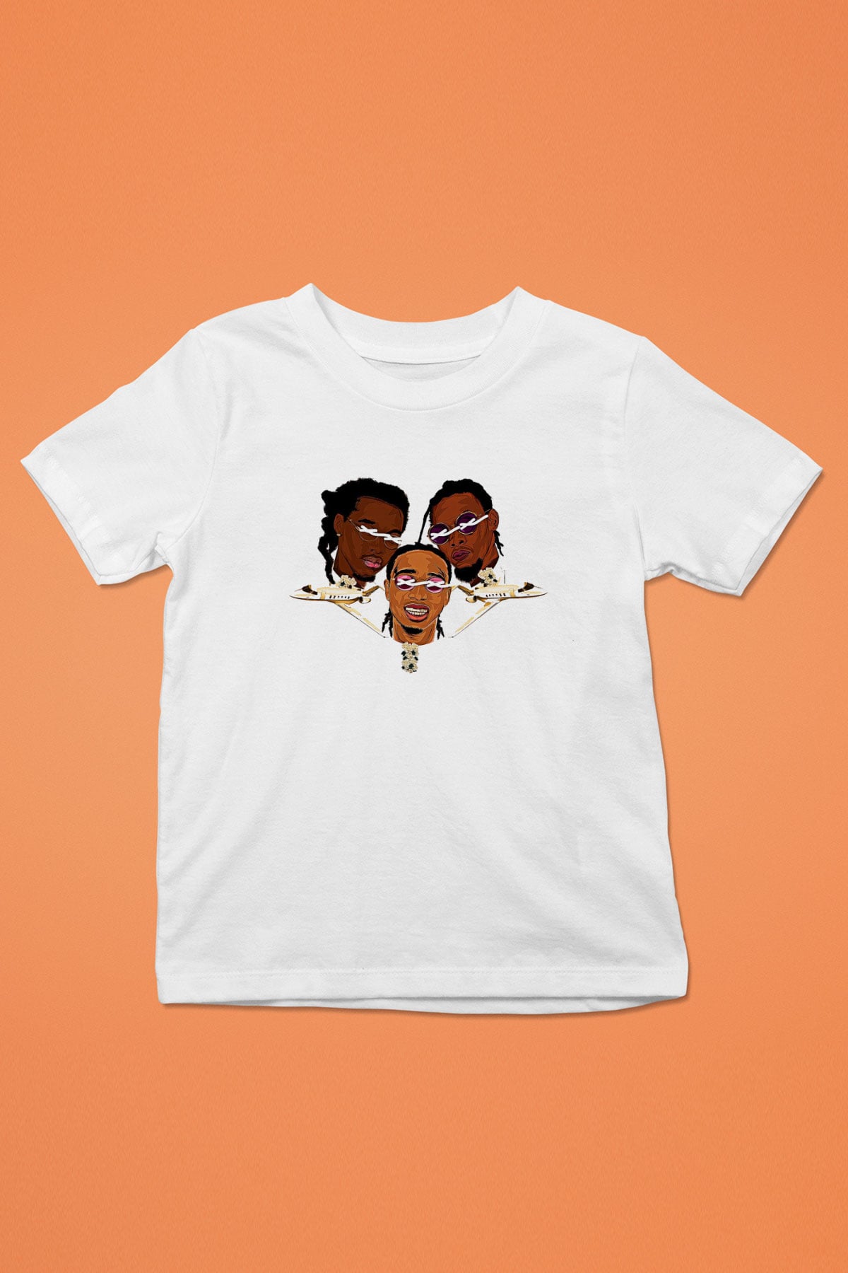 Offset Baskılı Beyaz Unisex Beyaz Çocuk Tişört - Tshirt