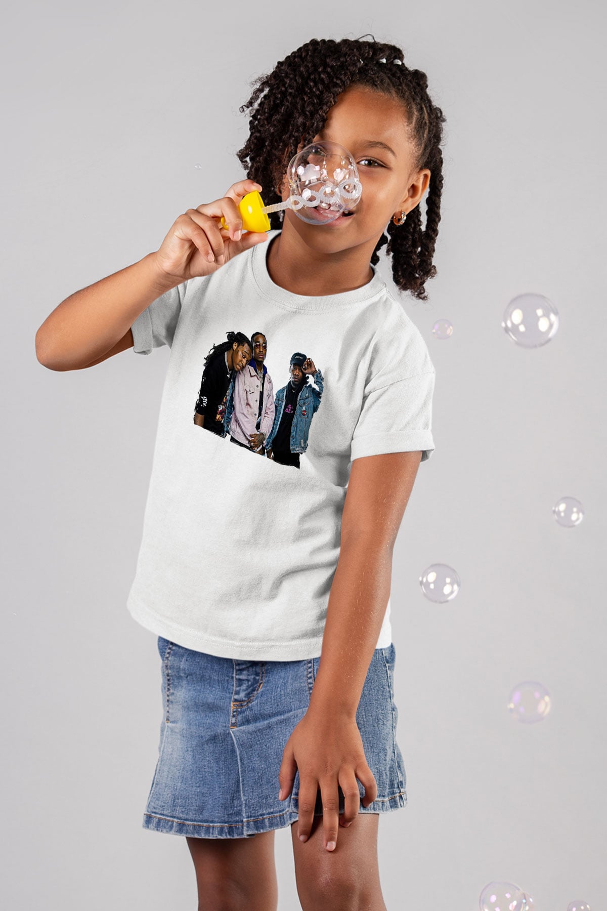 Offset Baskılı Beyaz Unisex Beyaz Çocuk Tişört - Tshirt