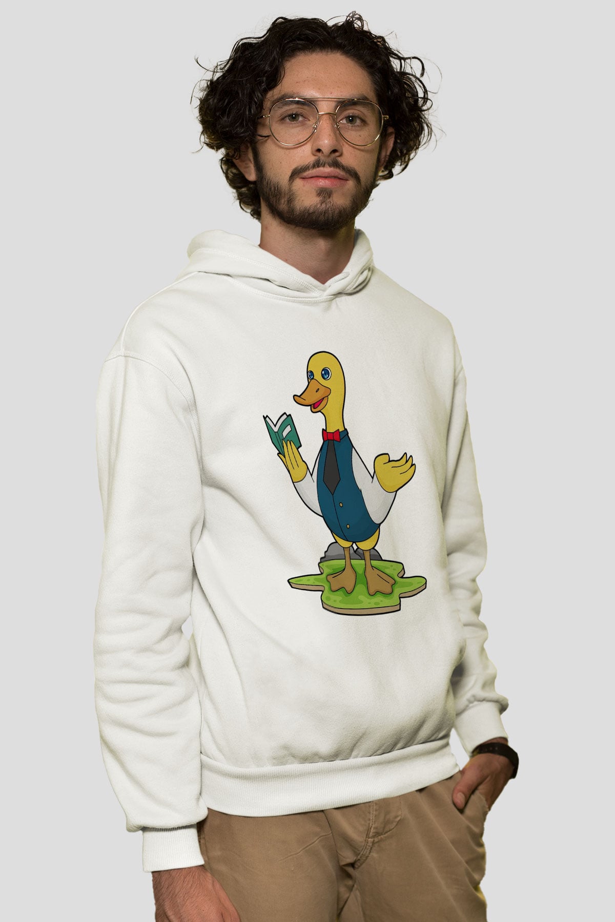Öğretmen Beyaz Unisex Kapüşonlu Sweatshirt