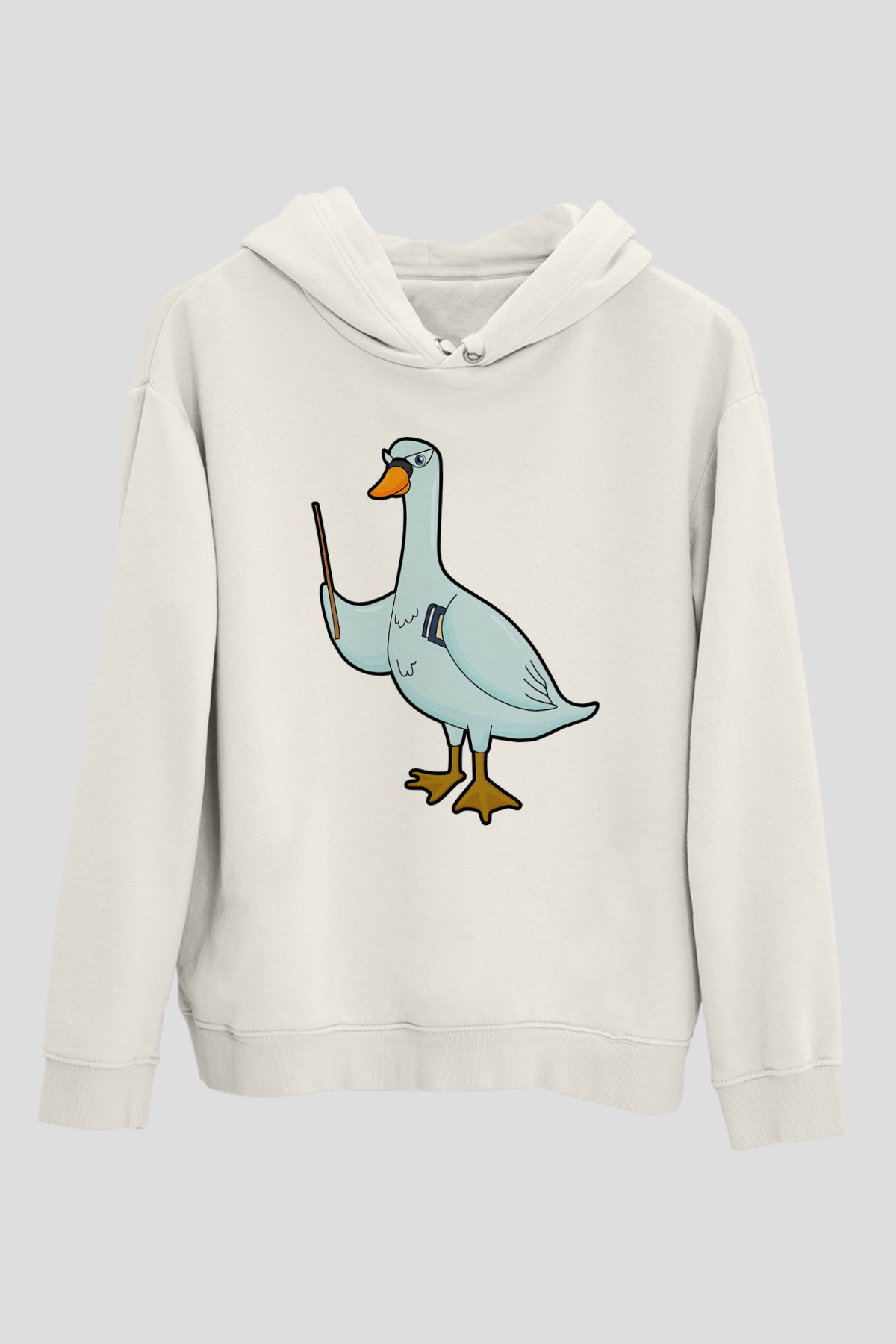 Öğretmen Beyaz Unisex Kapüşonlu Sweatshirt