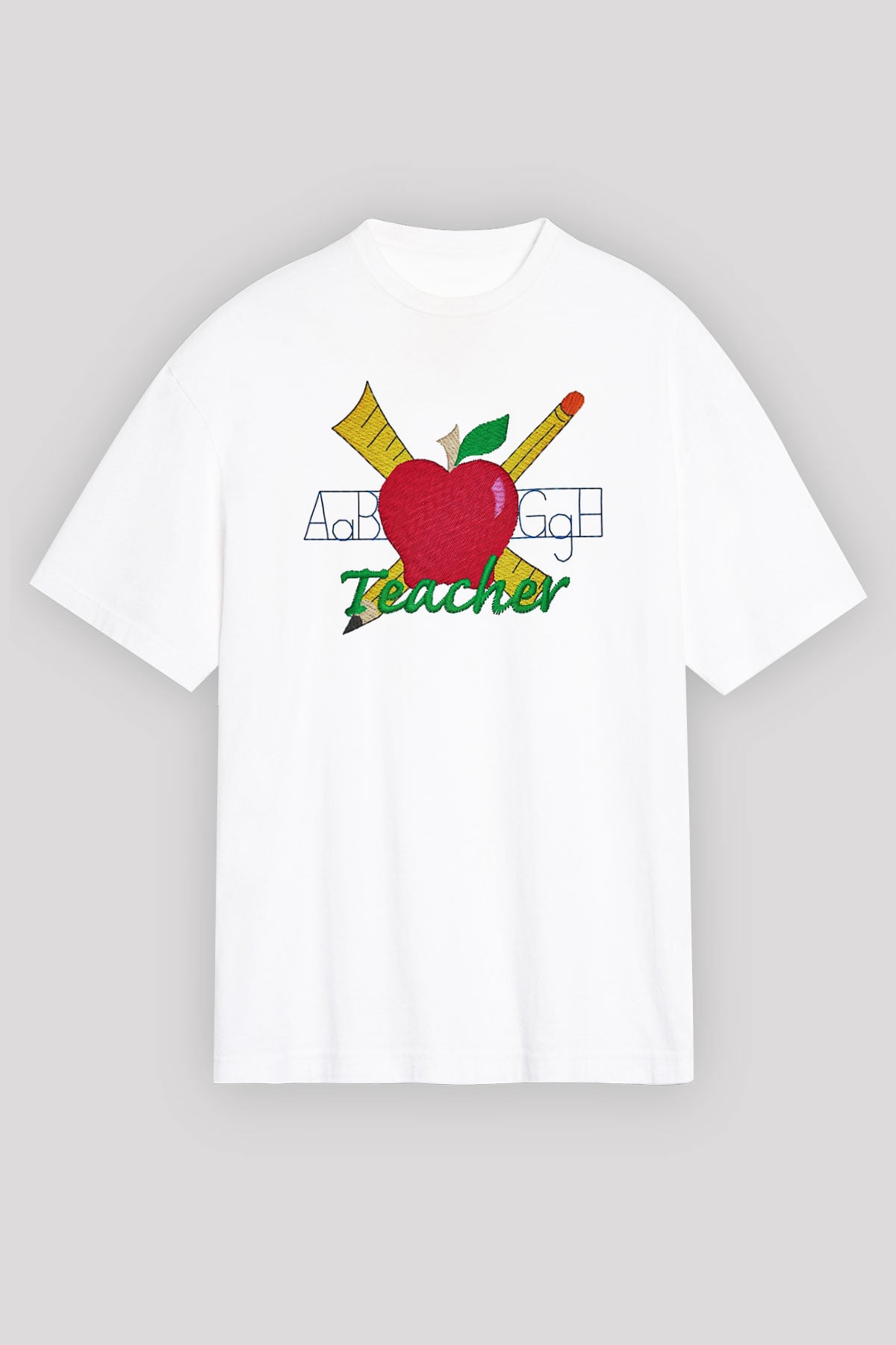 Öğretmen Beyaz Unisex Oversize Tişört T-Shirt