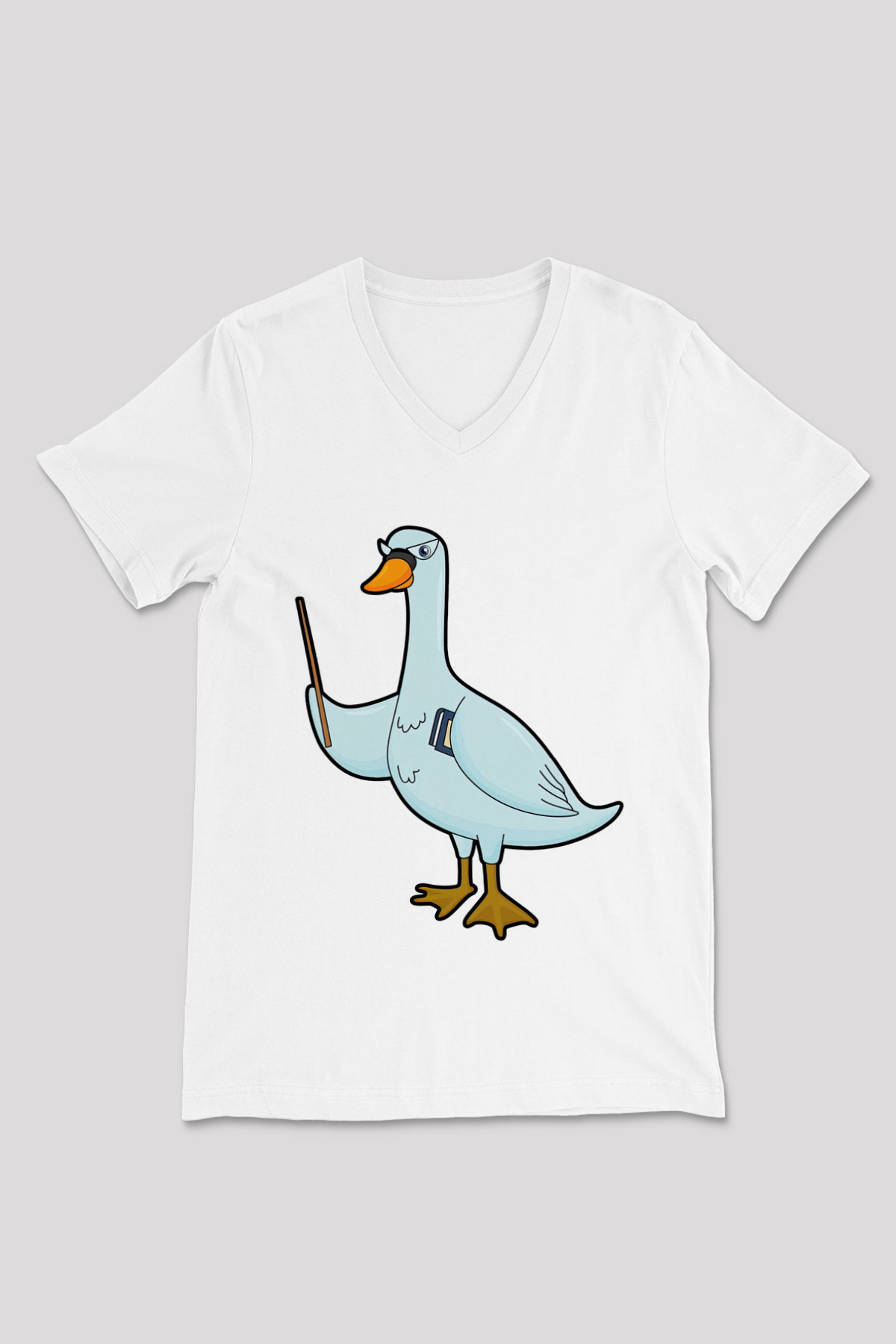 Öğretmen Beyaz Unisex V Yaka Tişört