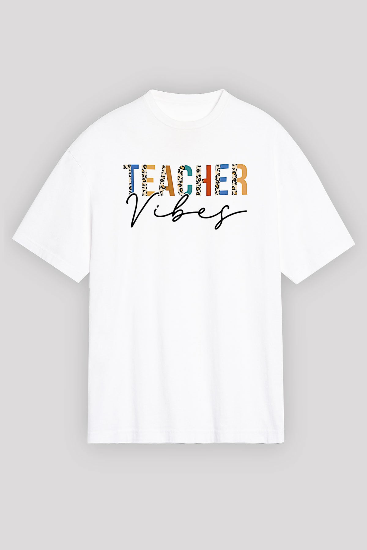 Öğretmenler Günü Baskılı Beyaz Unisex Oversize Tişört - Tshirt