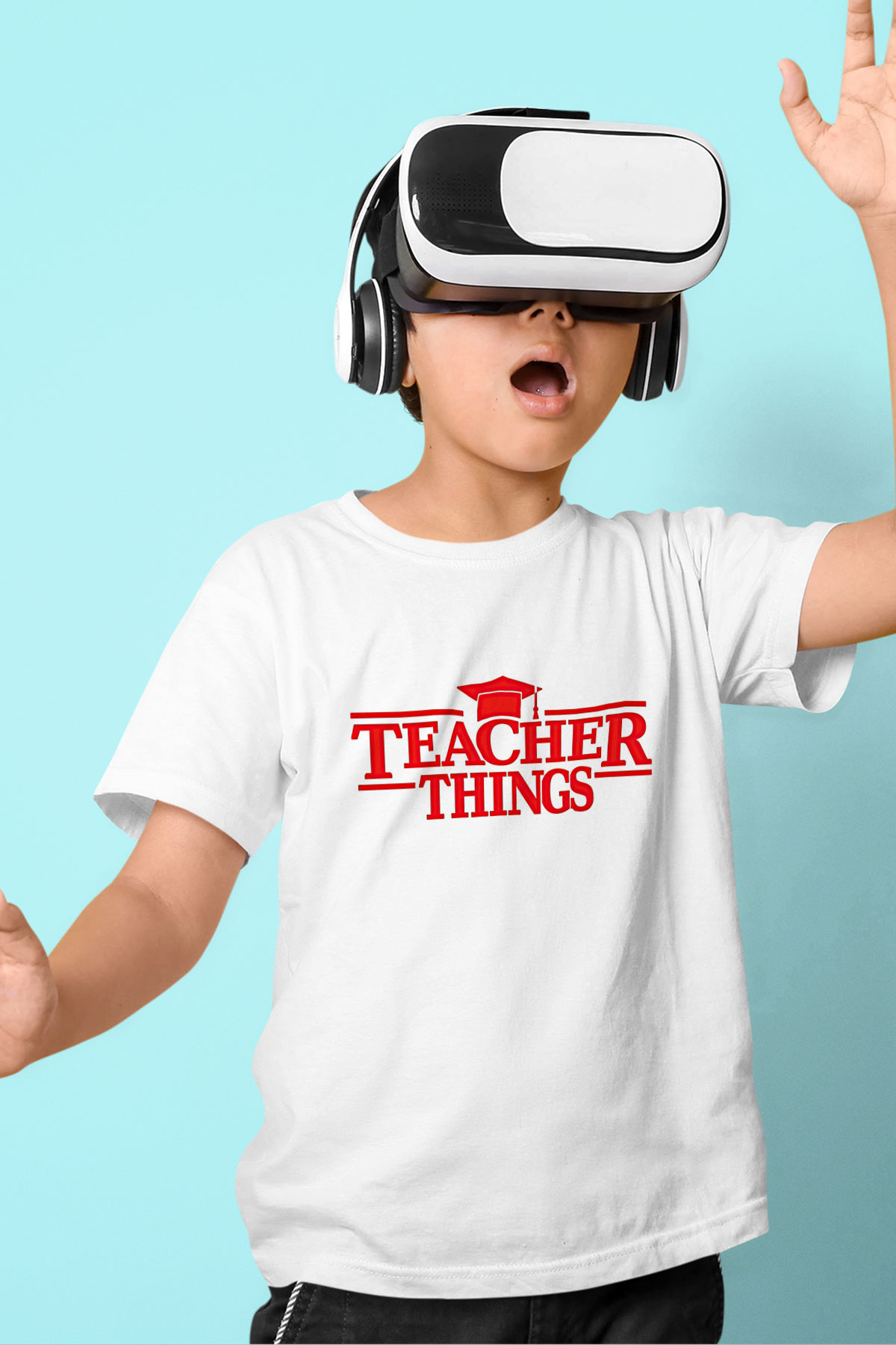 Öğretmenler Günü Baskılı Beyaz Unisex Beyaz Çocuk Tişört - Tshirt