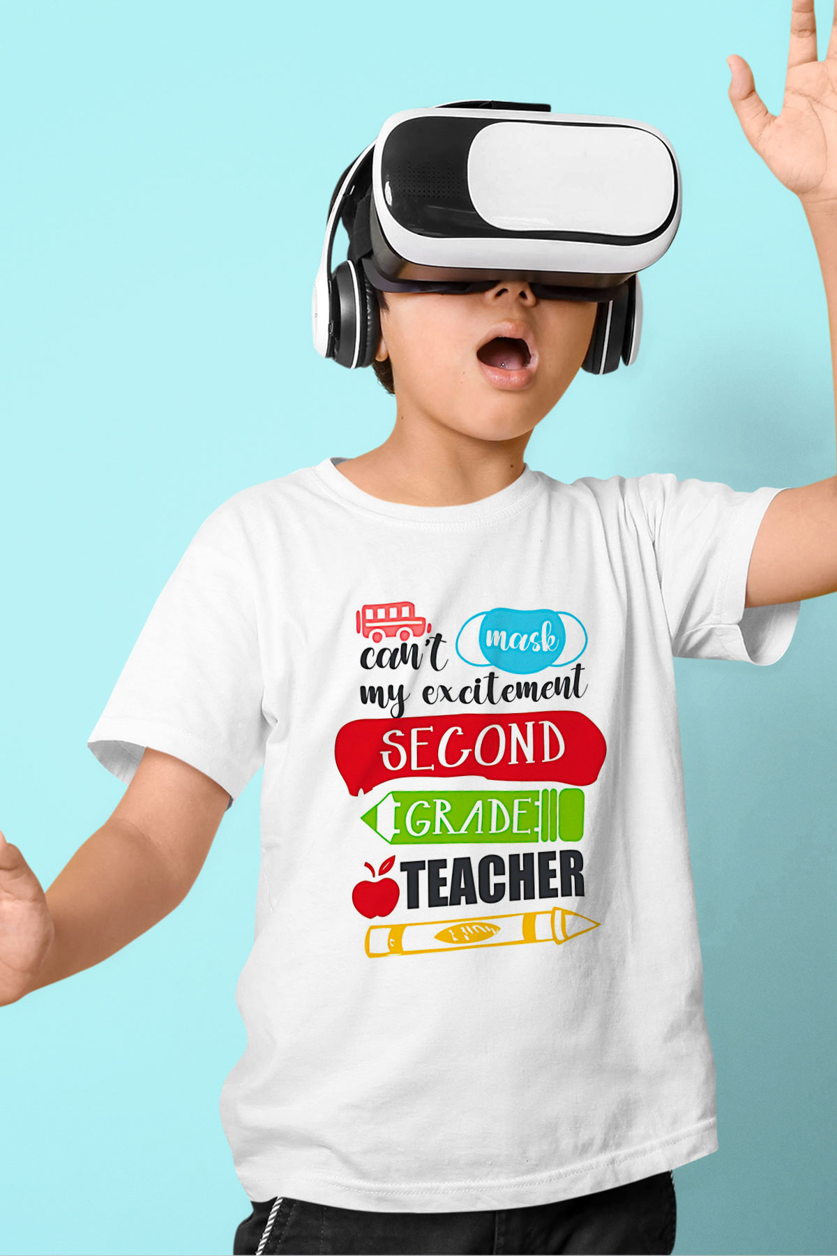 Öğretmenler Günü Baskılı Beyaz Unisex Beyaz Çocuk Tişört - Tshirt