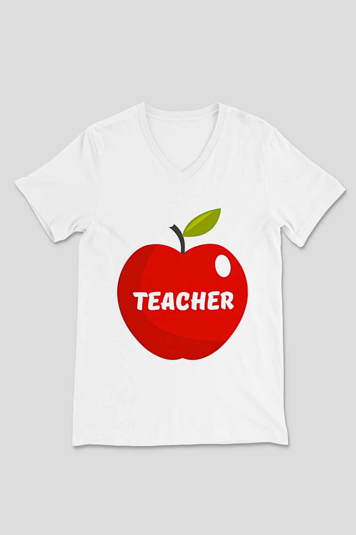 Öğretmenler Günü Baskılı Beyaz Unisex V Yaka Tişört - Tshirt