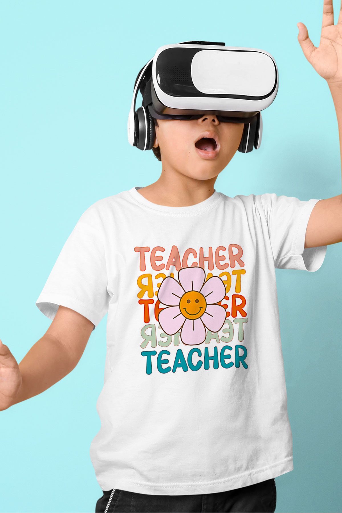 Öğretmenler Günü Baskılı Beyaz Unisex Beyaz Çocuk Tişört - Tshirt