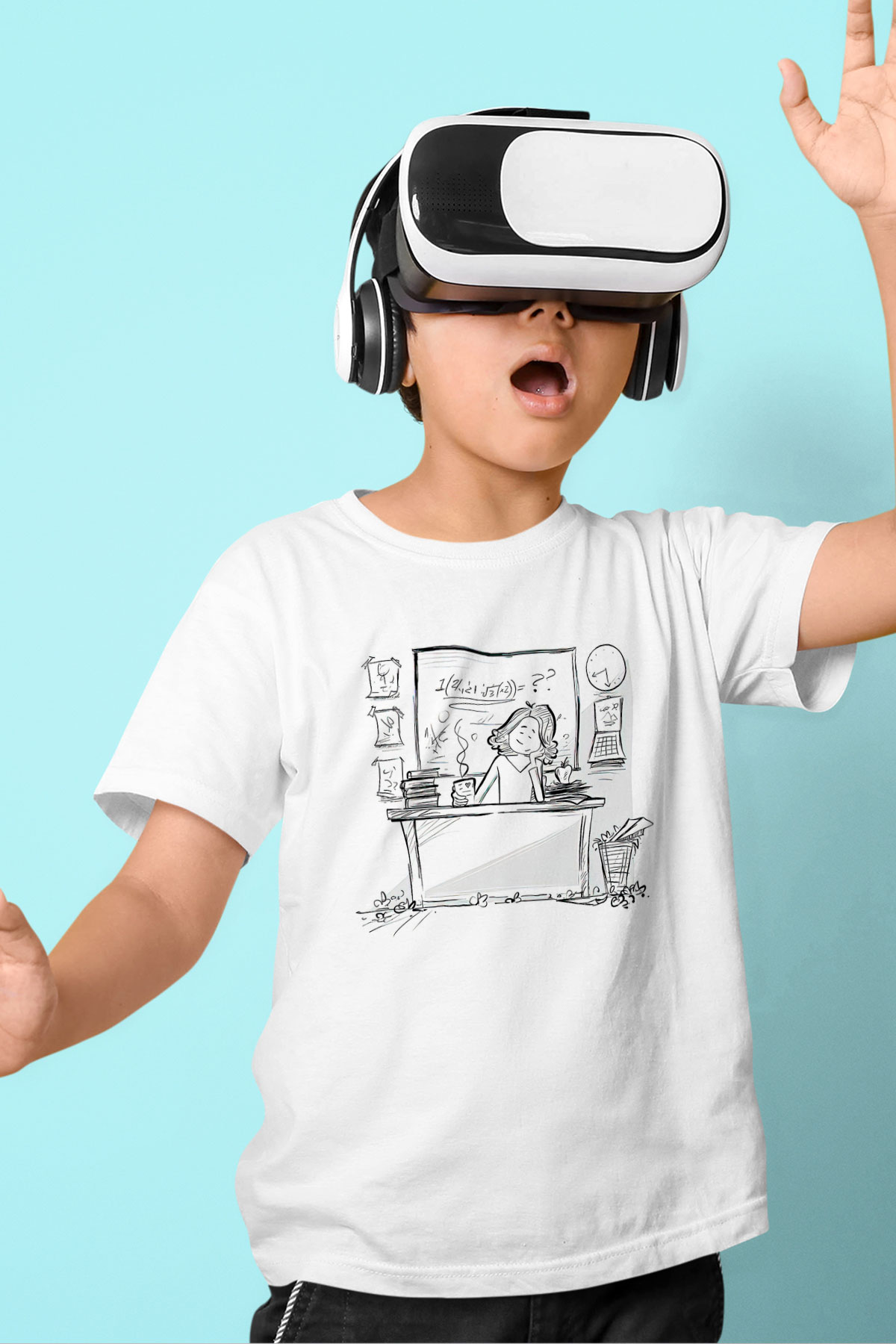 Öğretmenler Günü Baskılı Beyaz Unisex Beyaz Çocuk Tişört - Tshirt