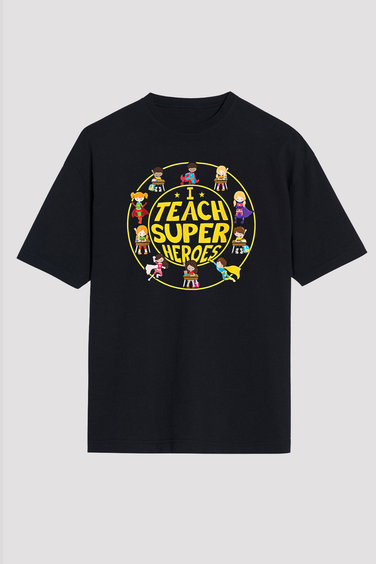 Öğretmenler Günü Baskılı Unisex Siyah Oversize Tişört - Tshirt