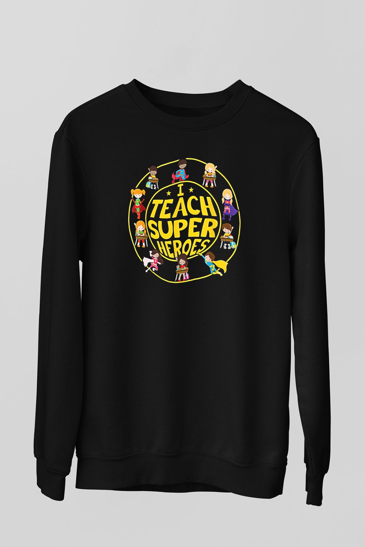 Öğretmenler Günü Baskılı Unisex Siyah Sweatshirt