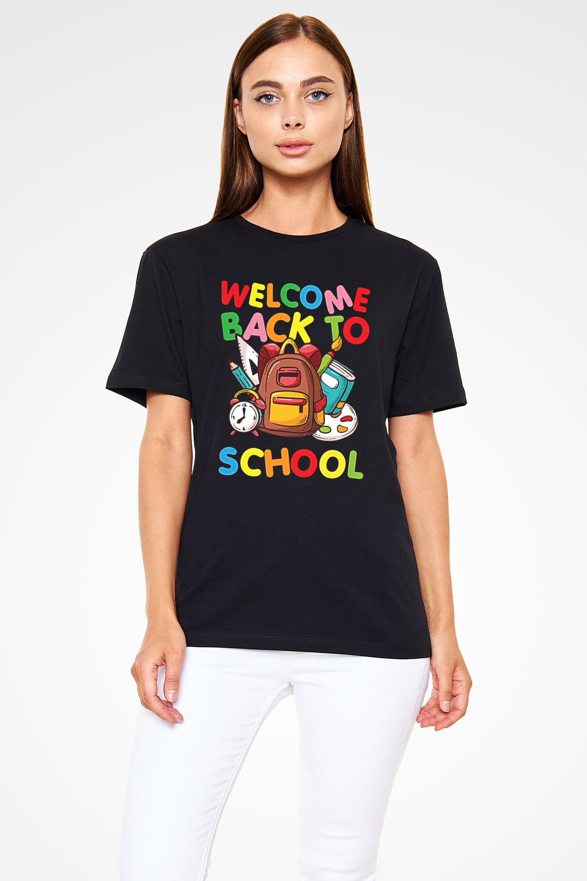 Öğretmenler Günü Baskılı Unisex Siyah Tişört - Tshirt