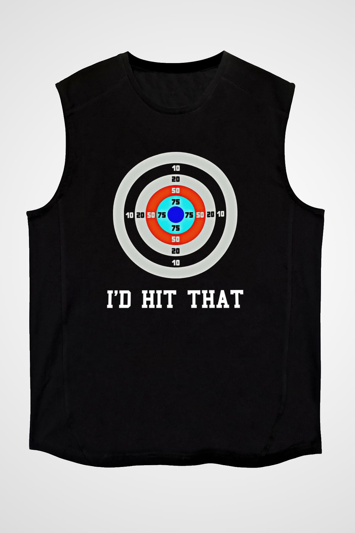 Okçuluk - Archery Baskılı Unisex Siyah Kolsuz Tişört