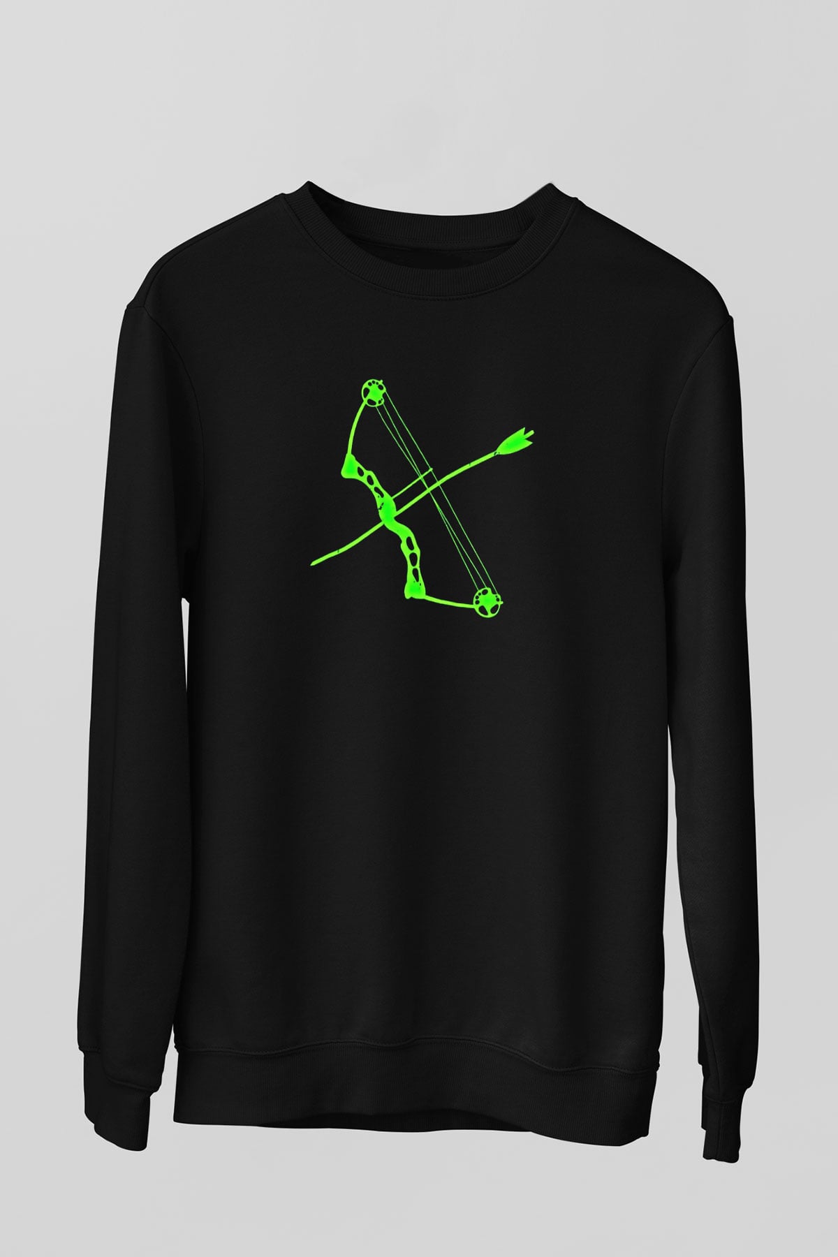 Okçuluk - Archery Baskılı Unisex Siyah Sweatshirt