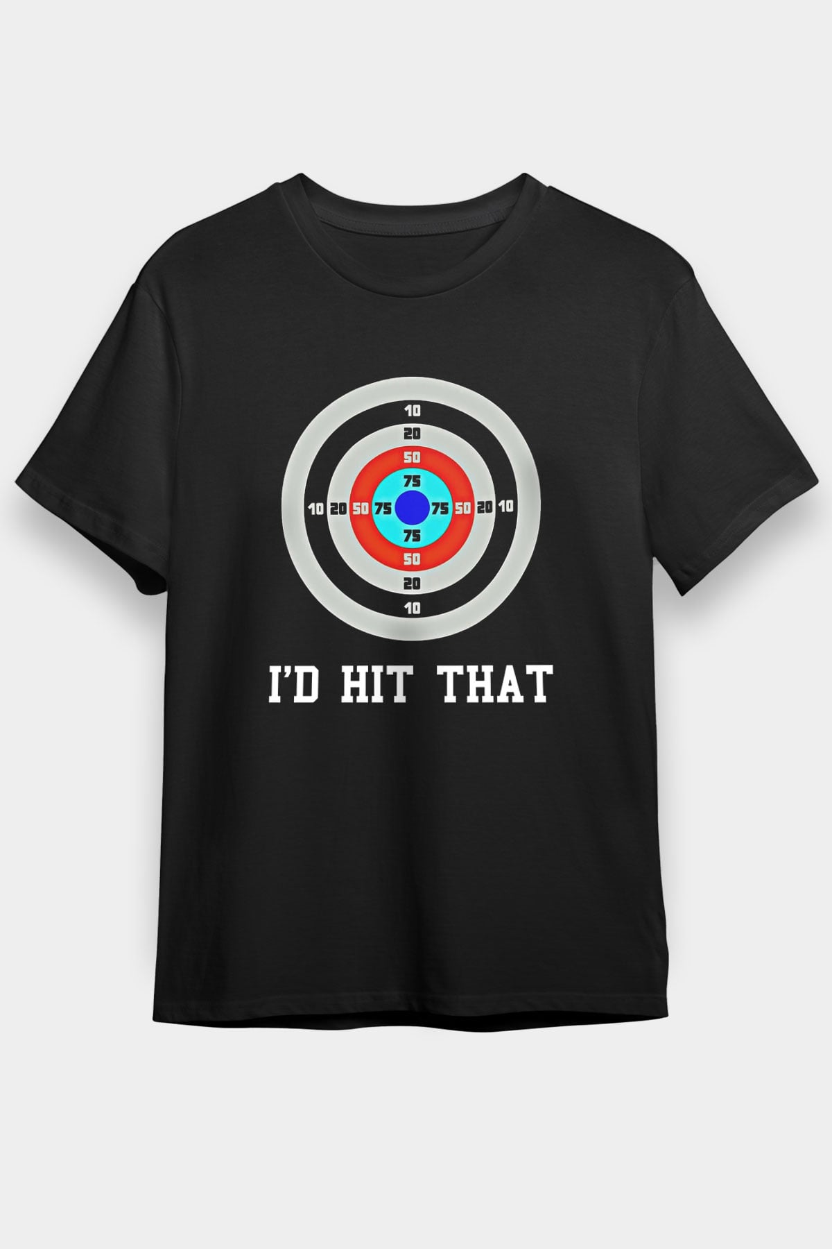 Okçuluk - Archery Baskılı Unisex Siyah Tişört - Tshirt