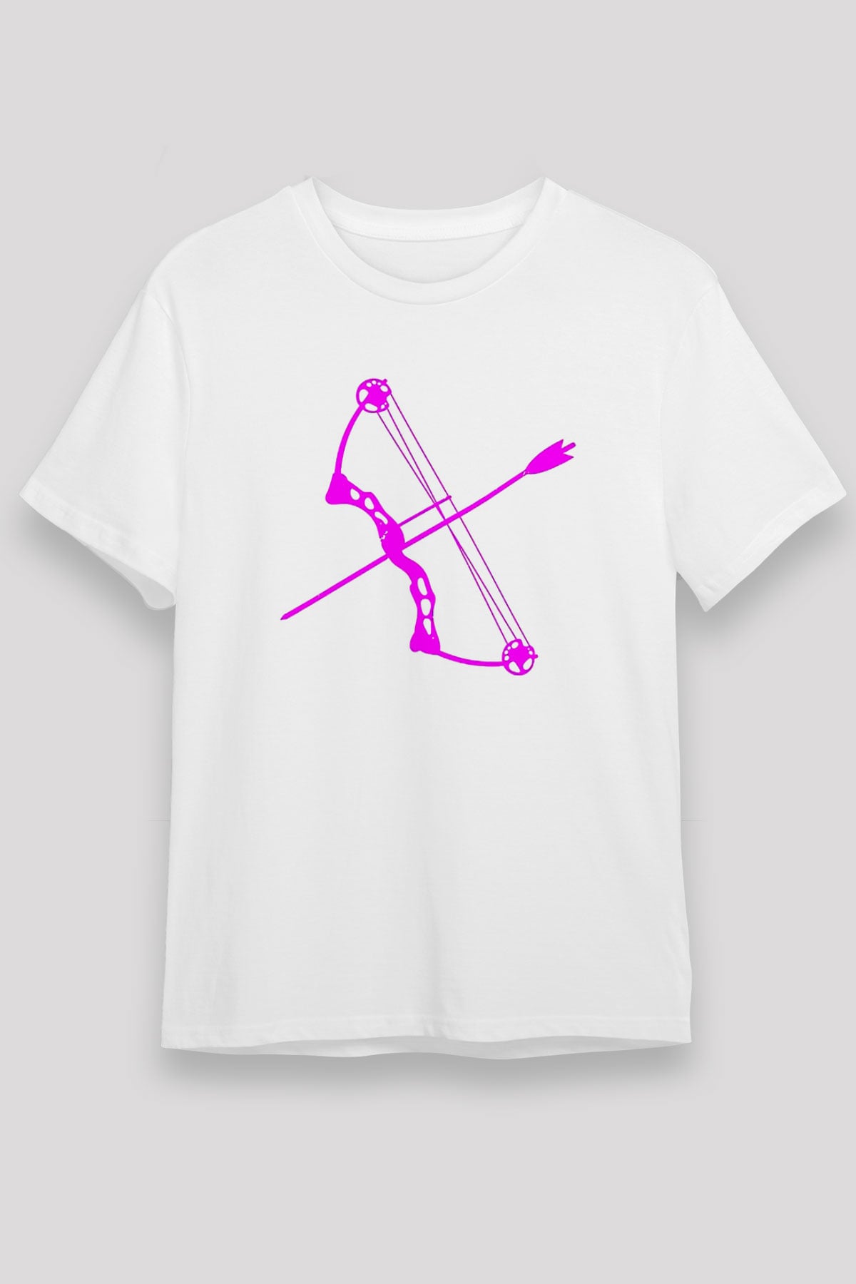 Okçuluk Baskılı Unisex Beyaz Tişört - Tshirt