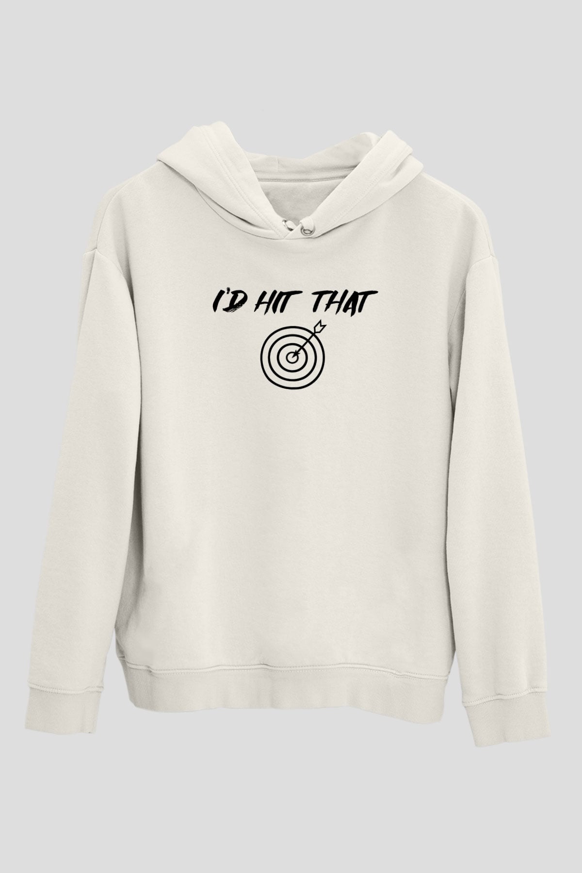 Okçuluk Baskılı Unisex Ekru Hoodie