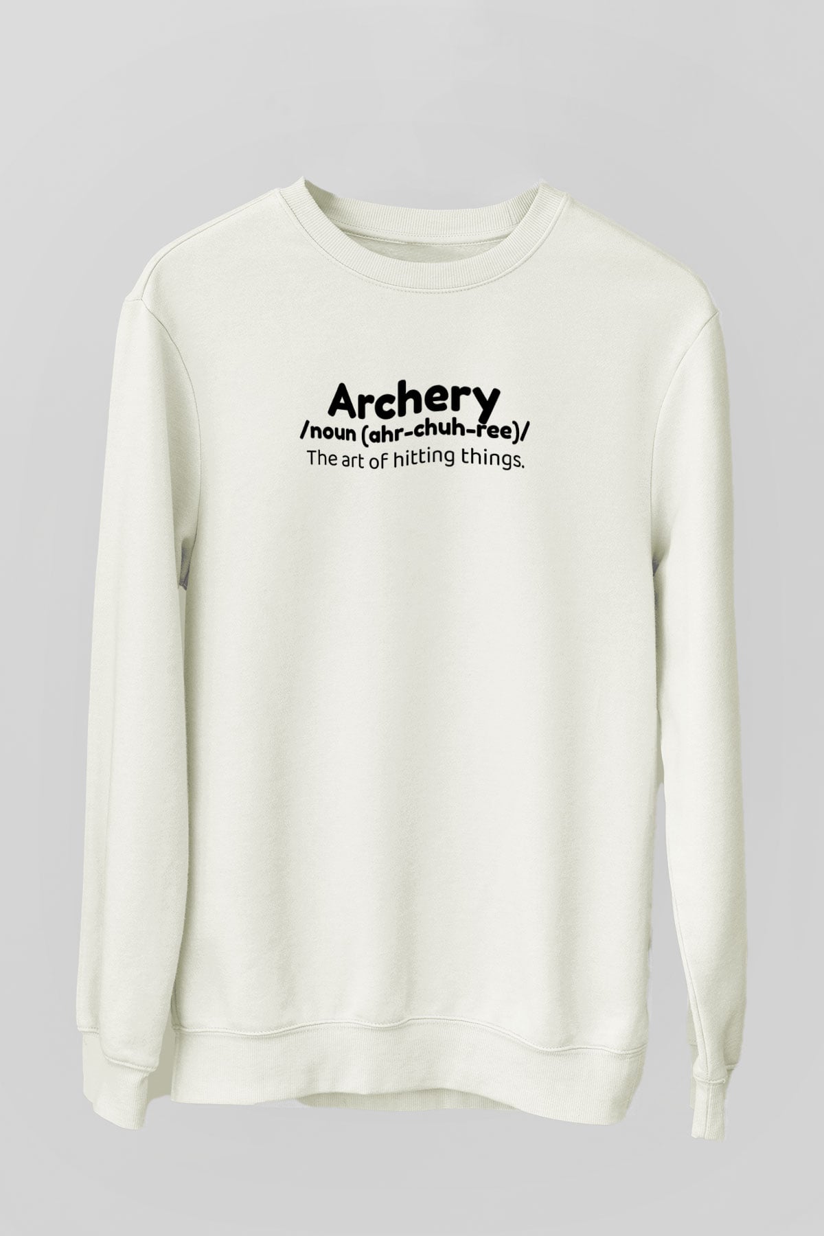 Okçuluk Baskılı Unisex Ekru Sweatshirt